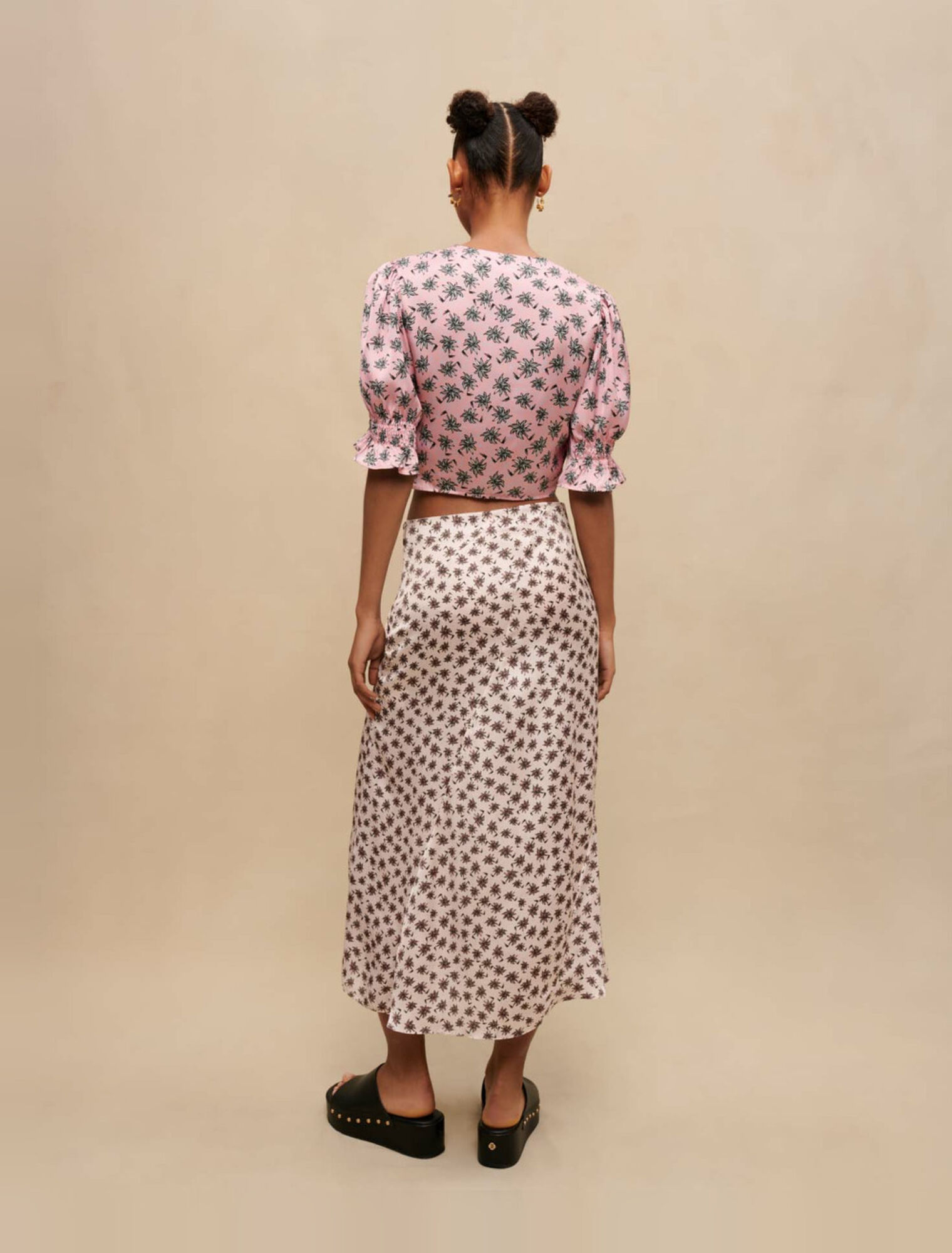 Palm-tree print crop top