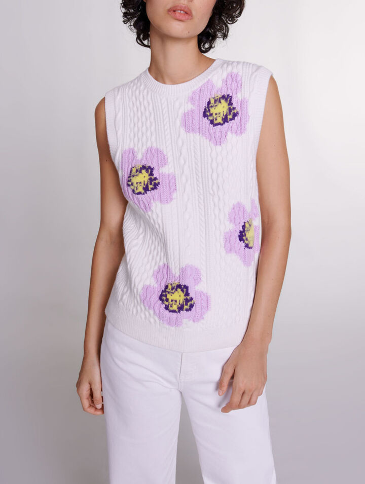 Floral sleeveless jumper