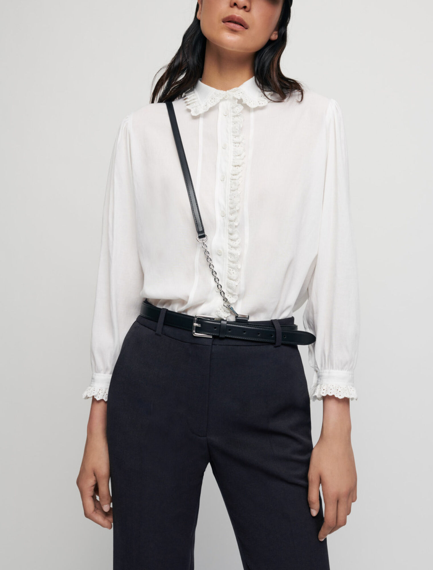 Voile shirt with Peter Pan collar