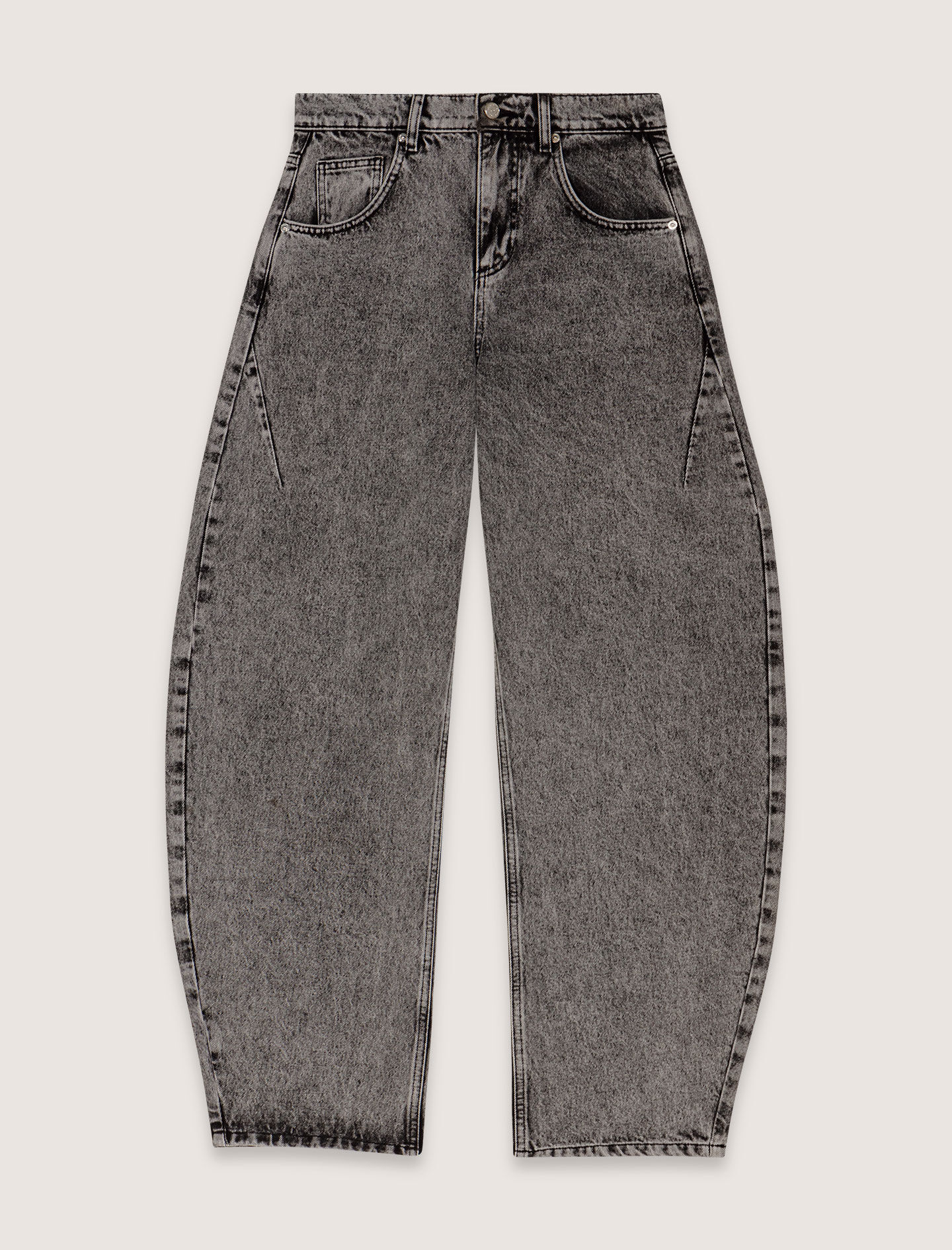 Oversized balloon jean Black / Gray For Women | Maje