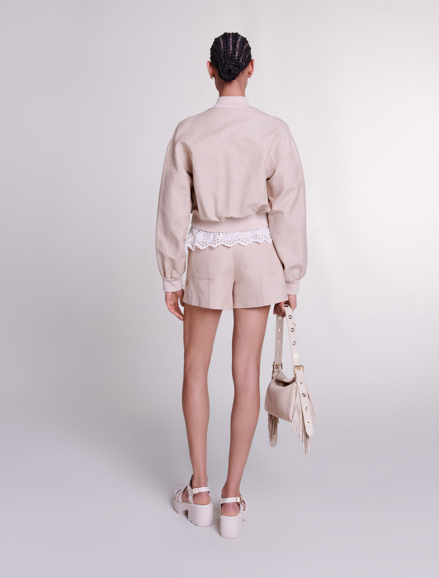 Cropped linen jacket