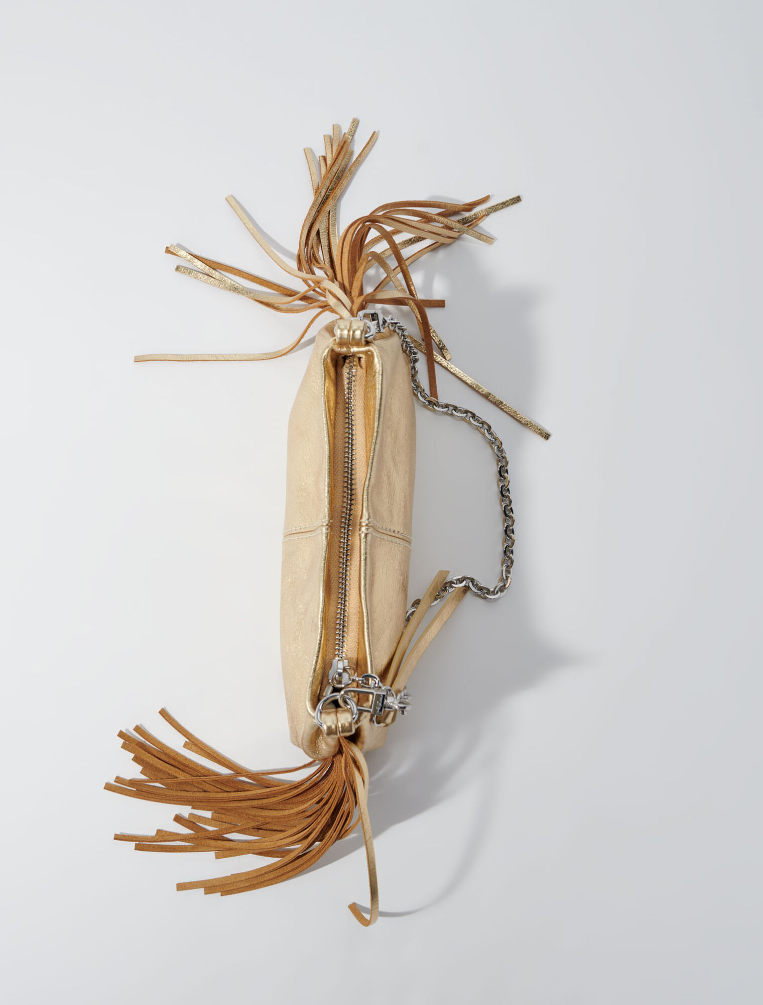 Metallic leather Miss M clutch bag