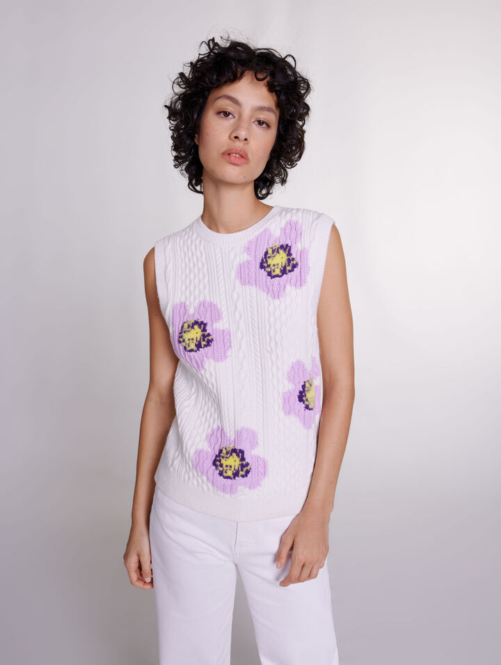 Floral sleeveless jumper