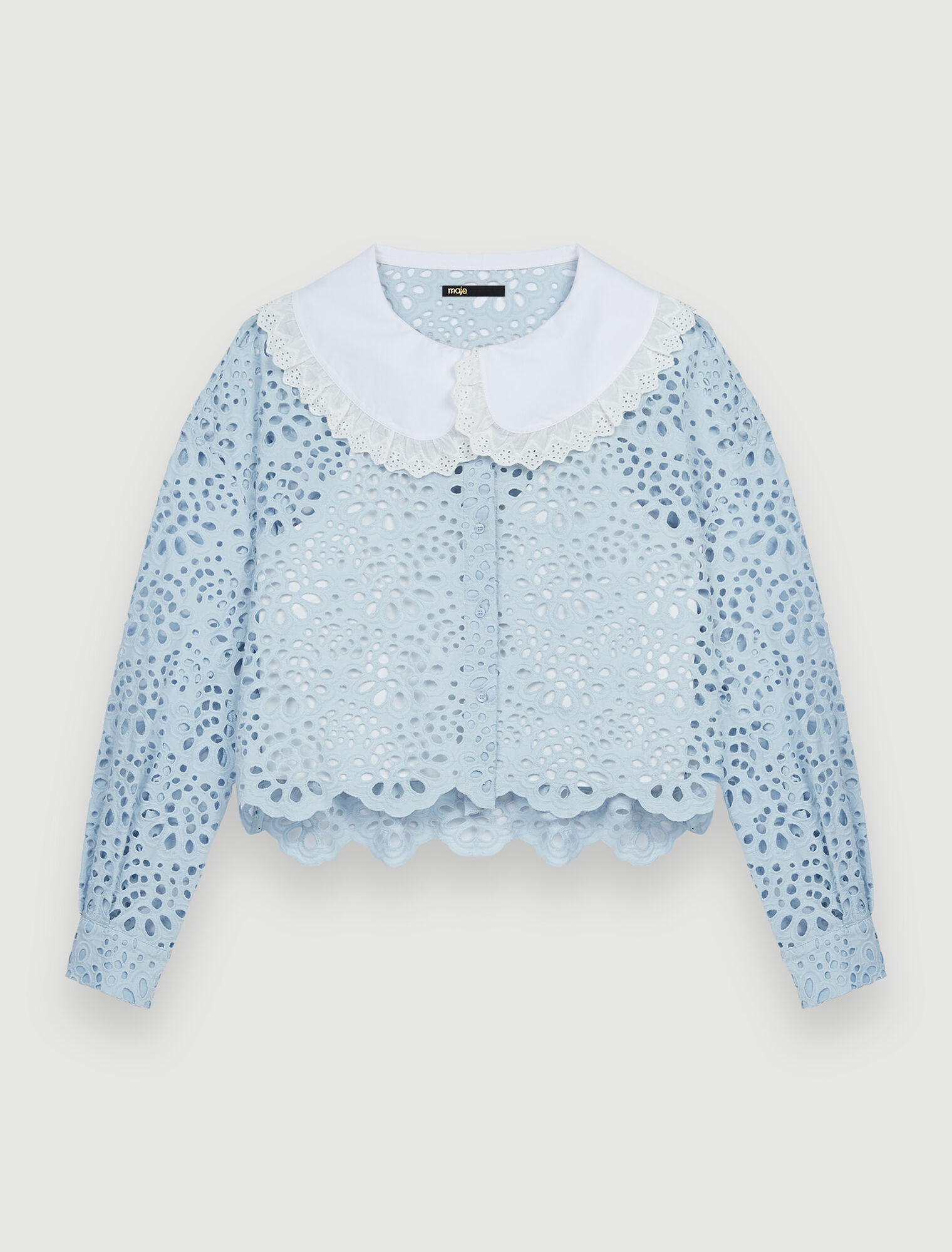 Guipure shirt with collar