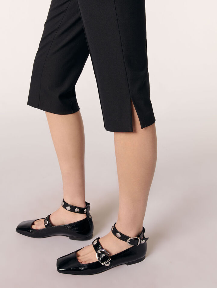 Studded leather Mary Jane flats