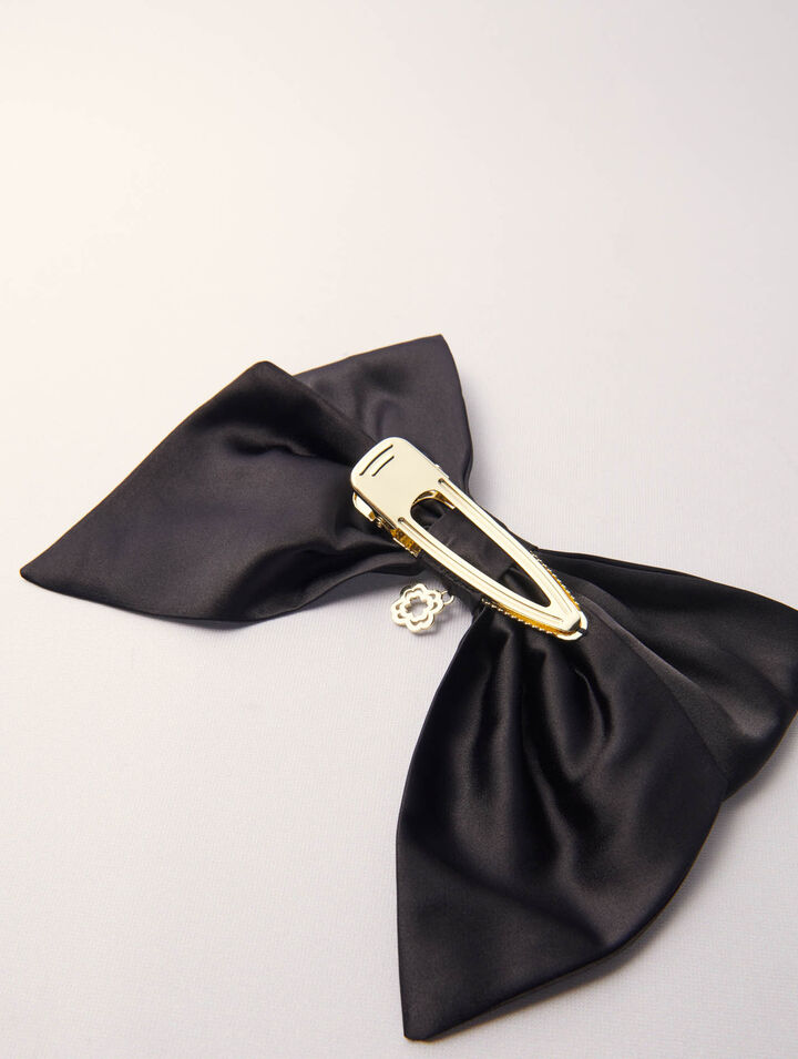 Satin-effect bow barrette