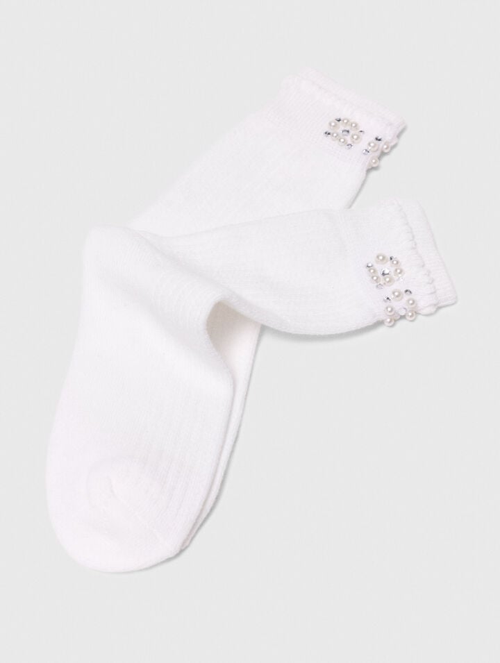 Pearl pointelle socks