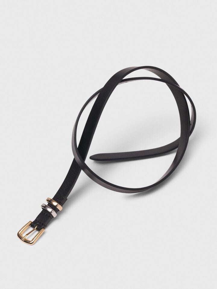 Slim belt with square buckle
