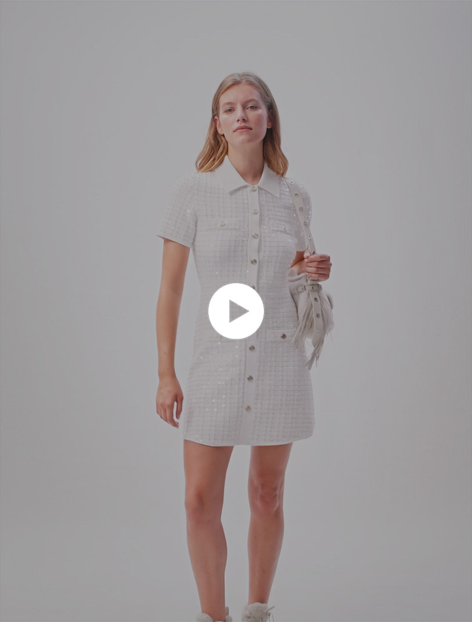 Sequin knit short dress