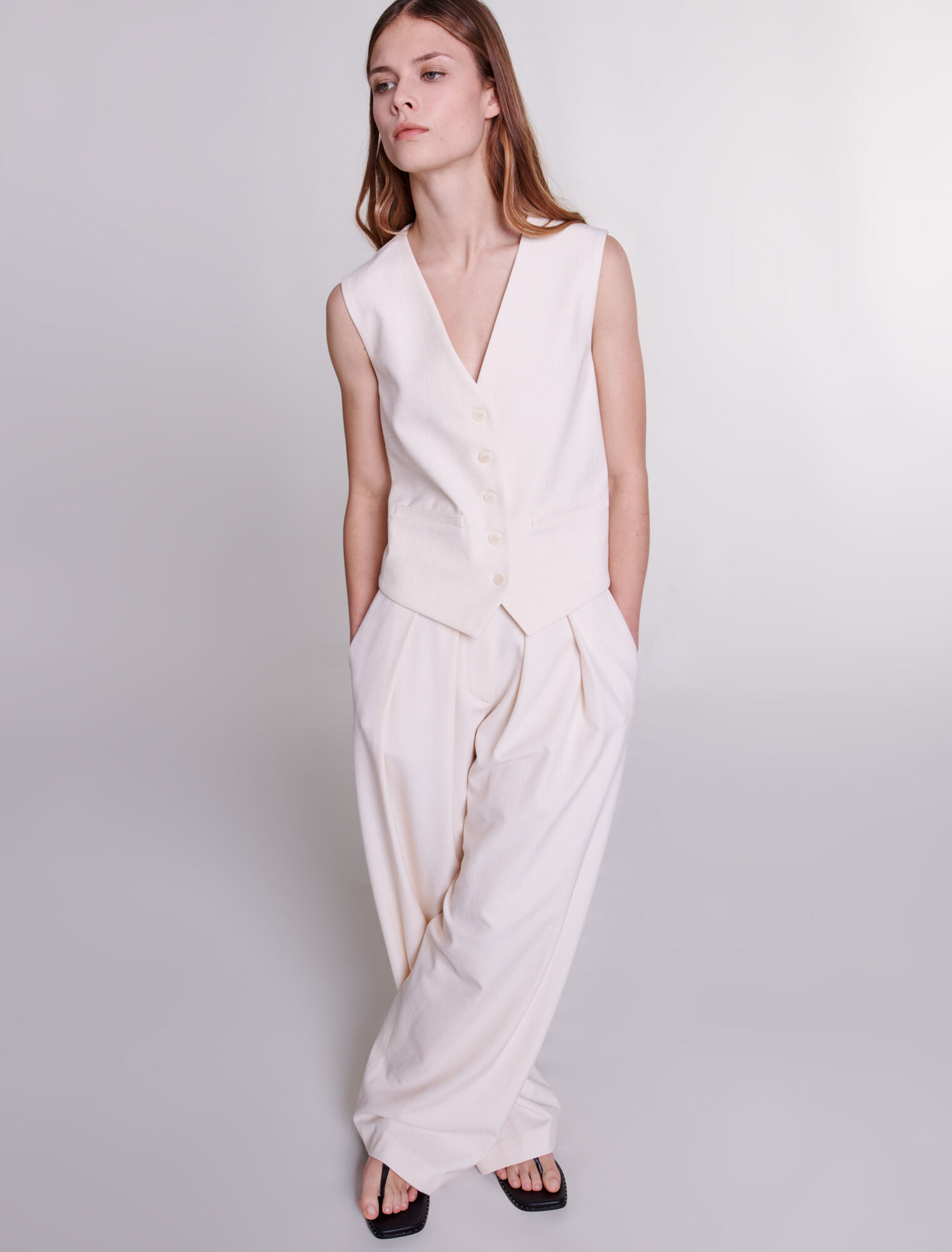 Wide-leg suit trousers