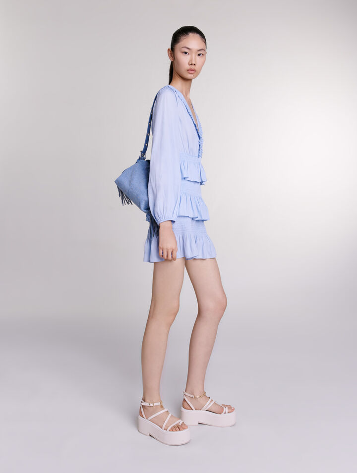 Blue ruffled dress