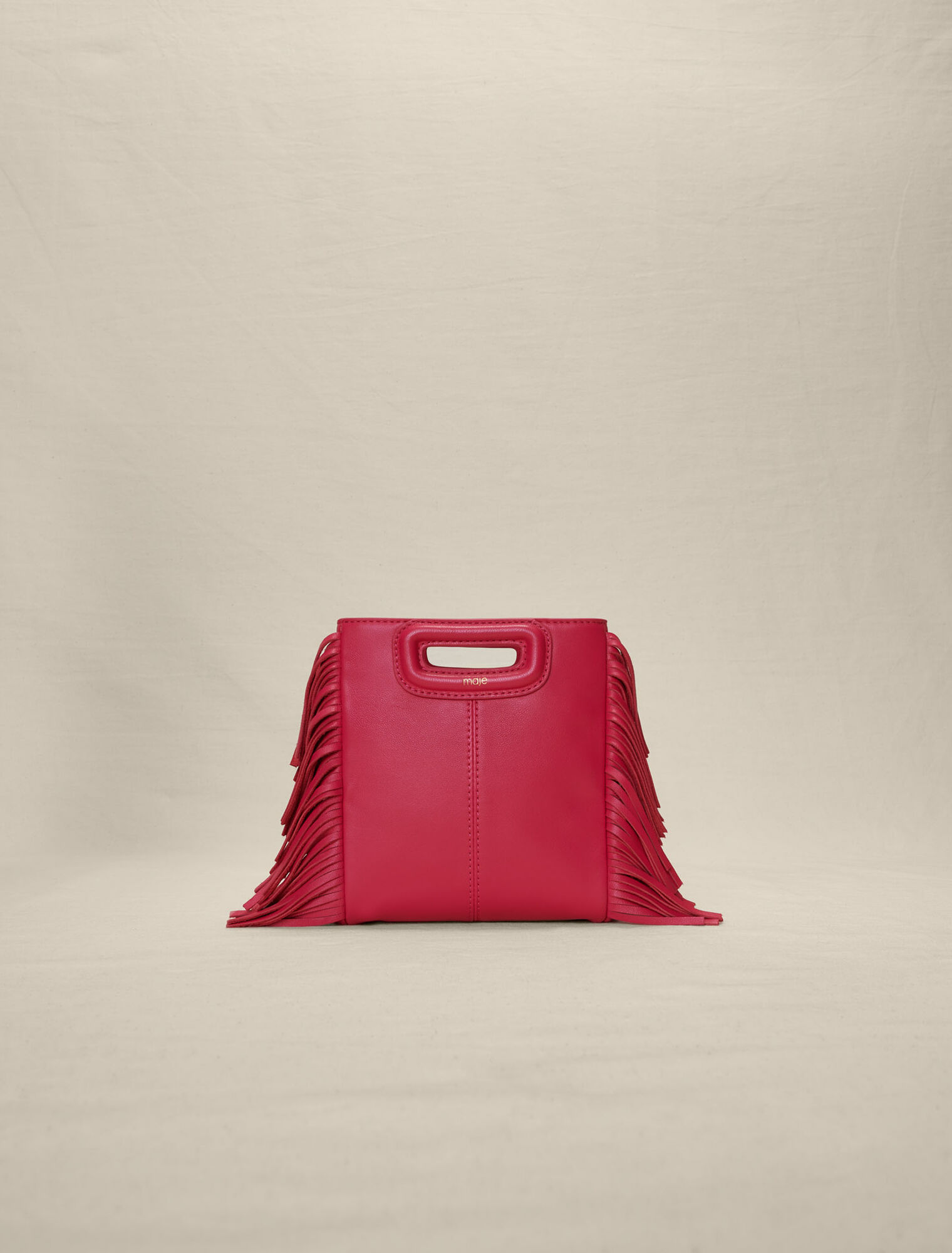 Leather mini M bag with chain