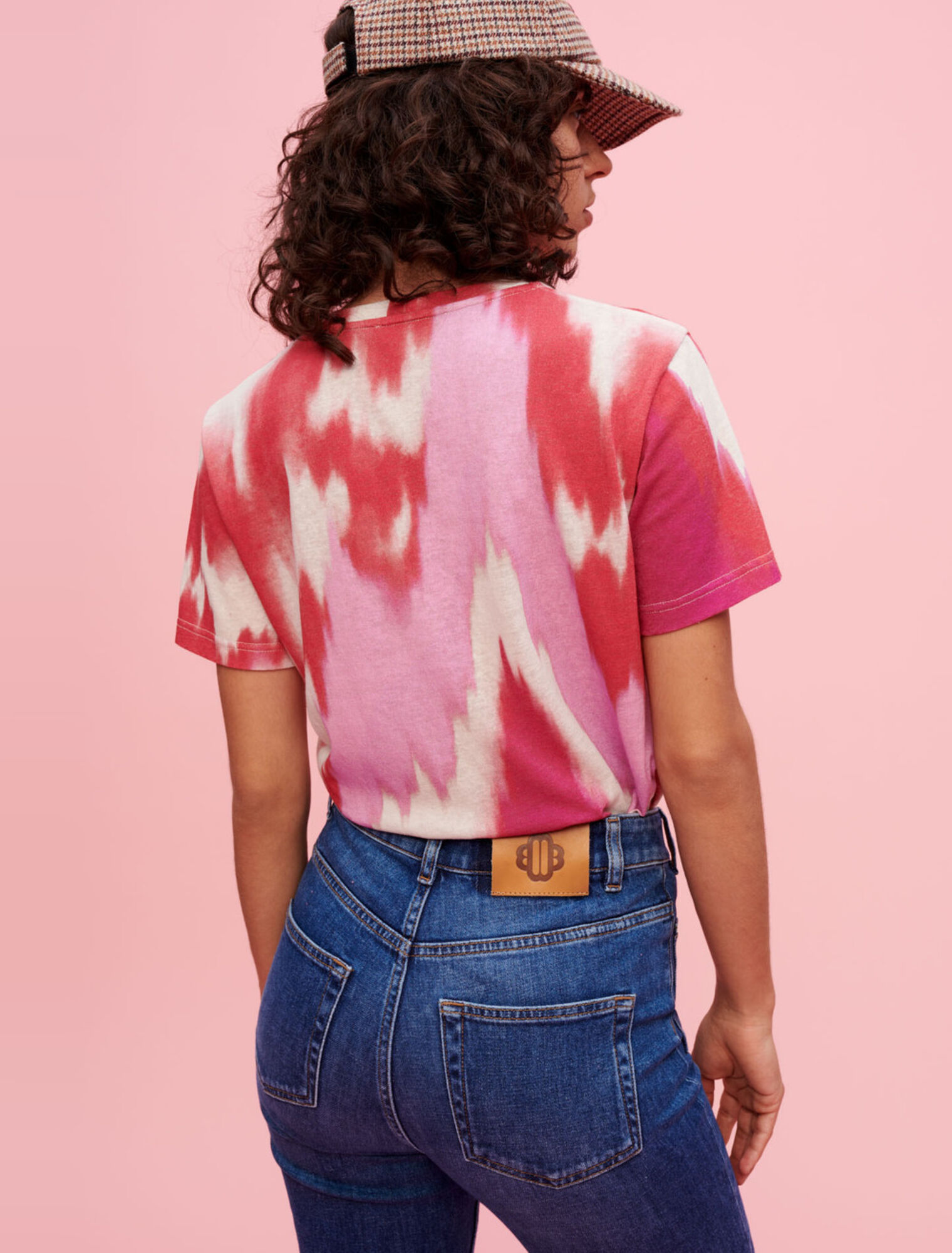 Tie and Dye fuchsia tee shirt