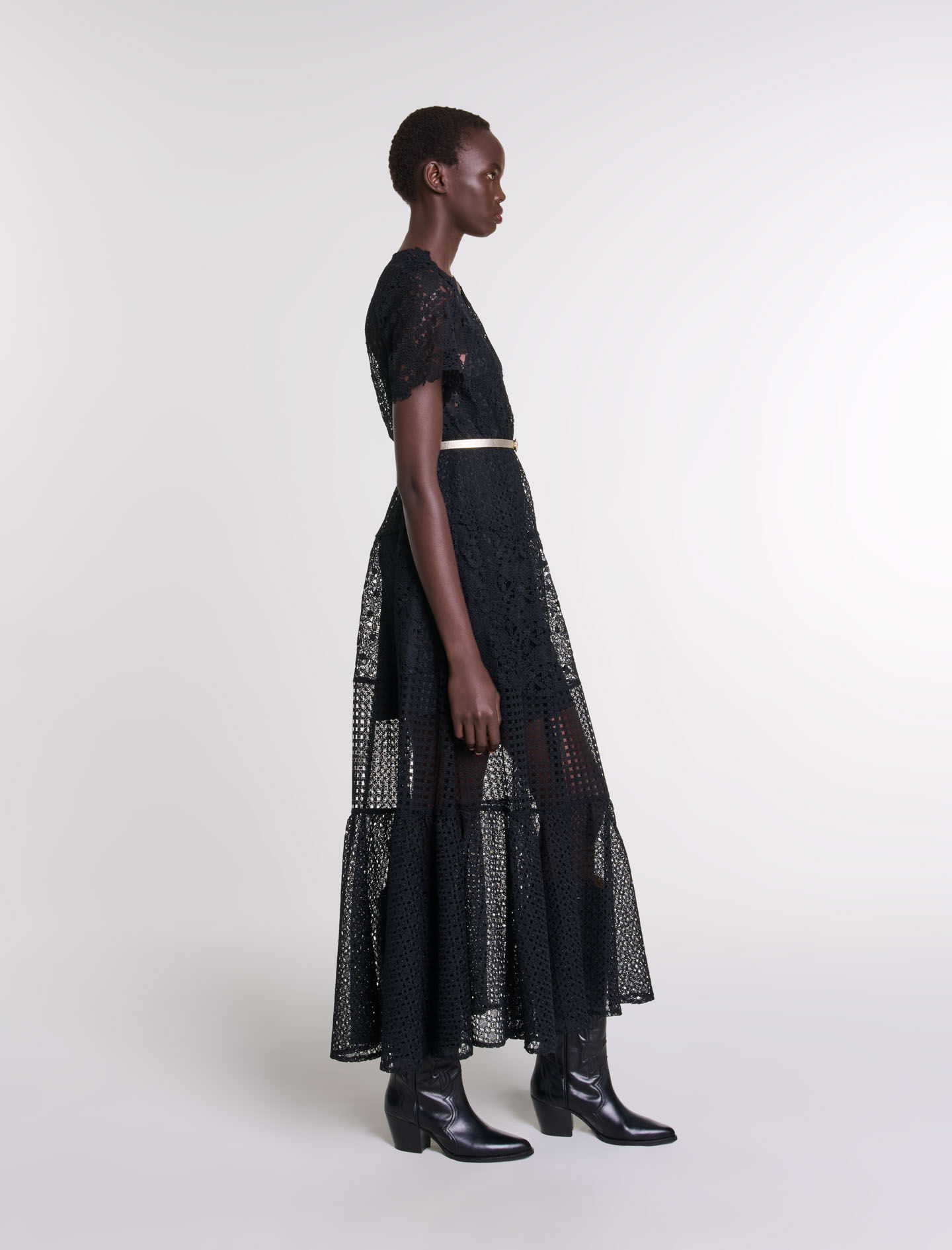 Lace maxi dress Black / Gray For Women | Maje