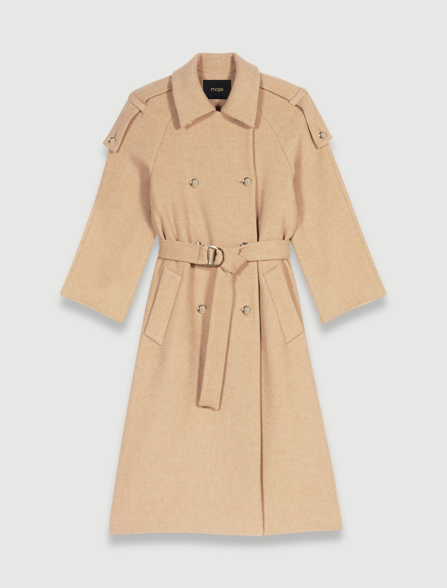 Long wool-blend coat