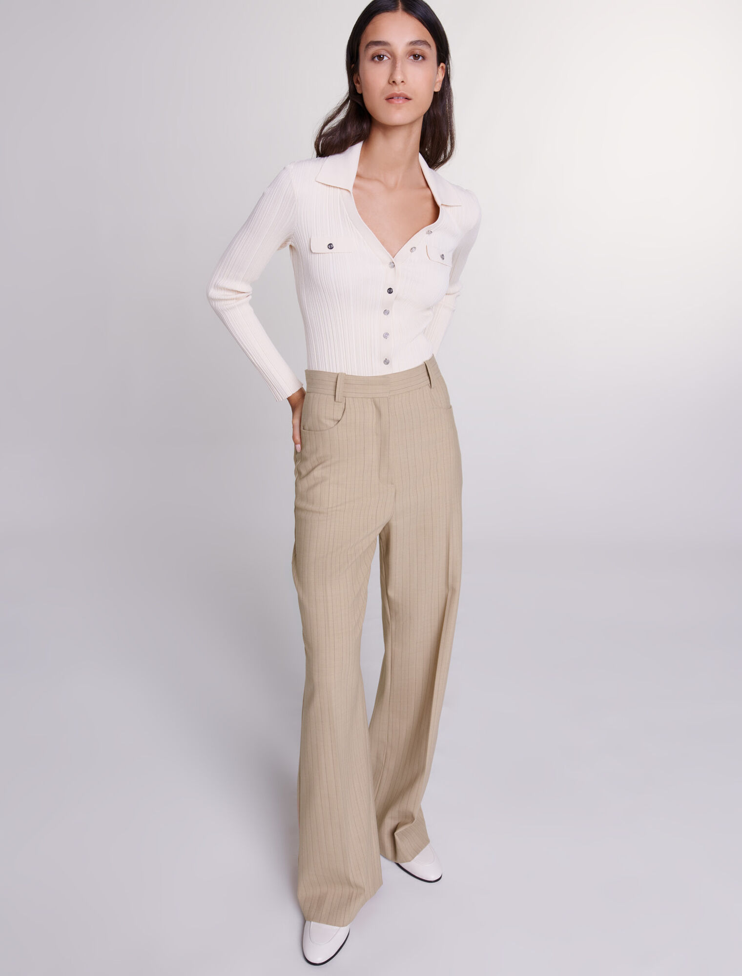 High-waisted trousers