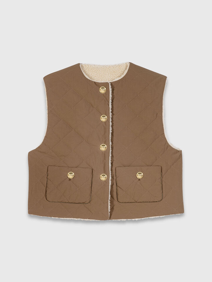 Short sleeveless puffer jacket