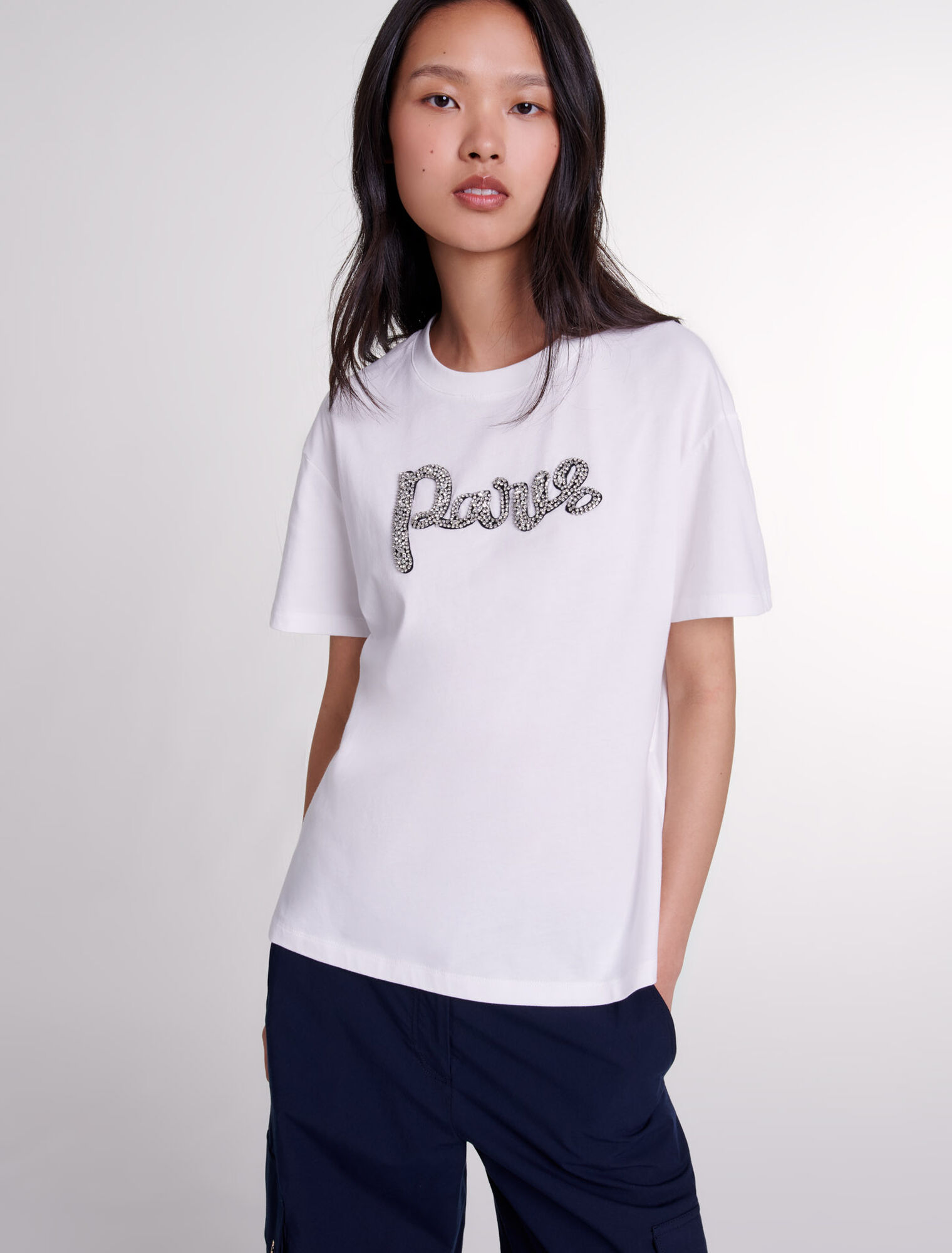 Paris rhinestone T-shirt