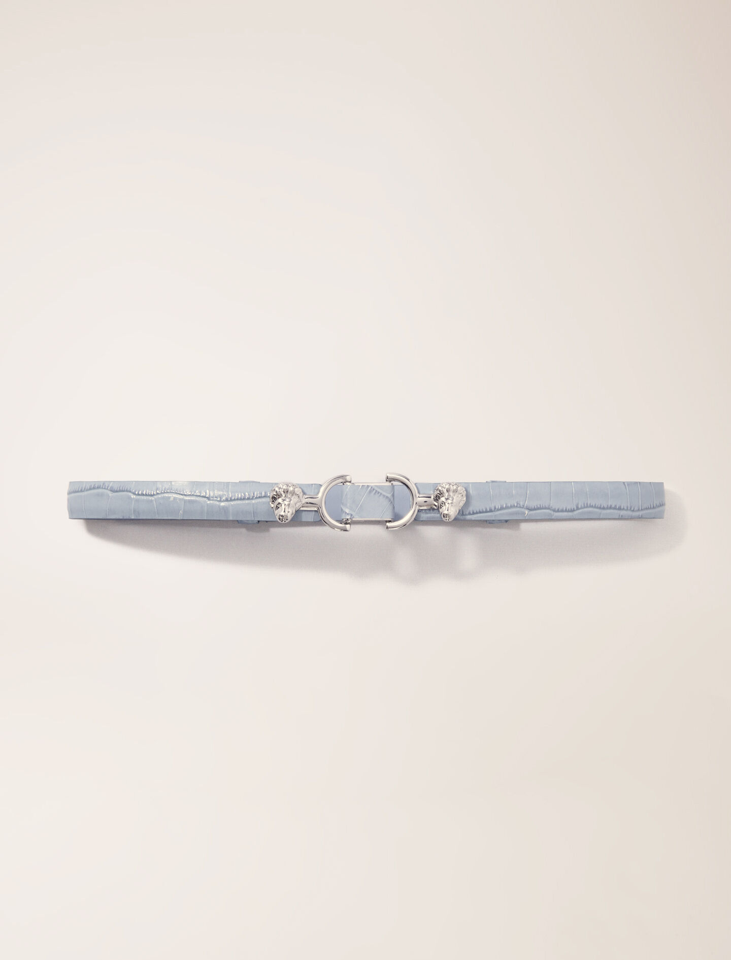 Thin leather belt with lion bit Blue For Women | Maje Thin leather belt with lion bit Blue For Women | Maje