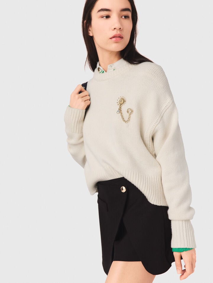 Layered-effect suit shorts