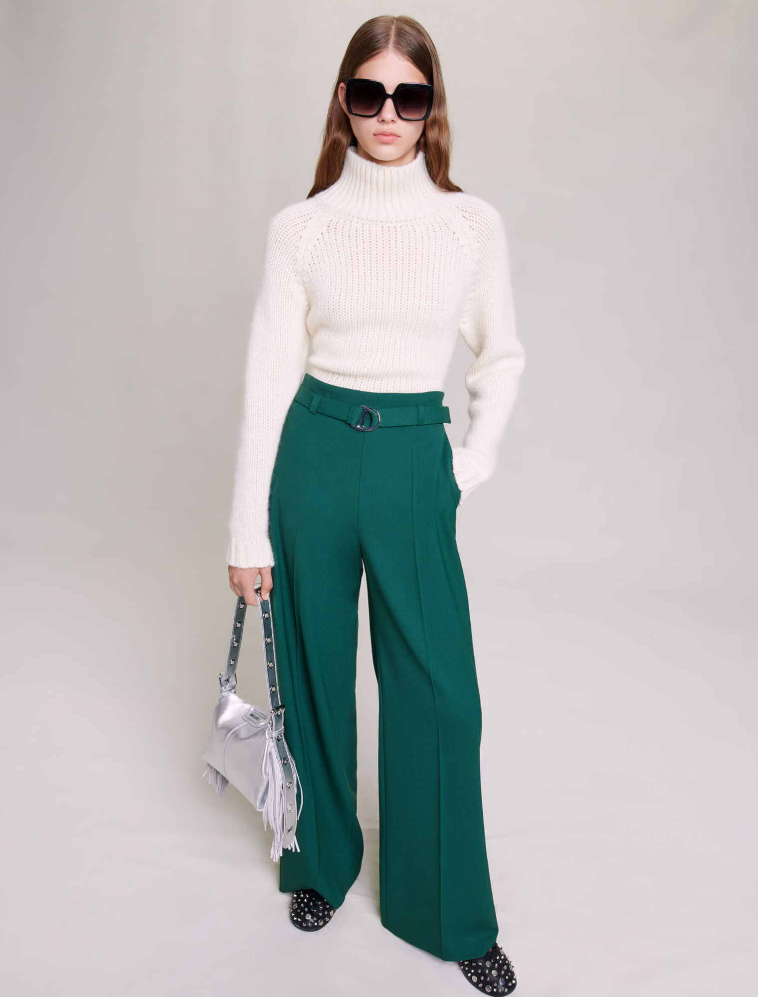 Wide-leg suit trousers