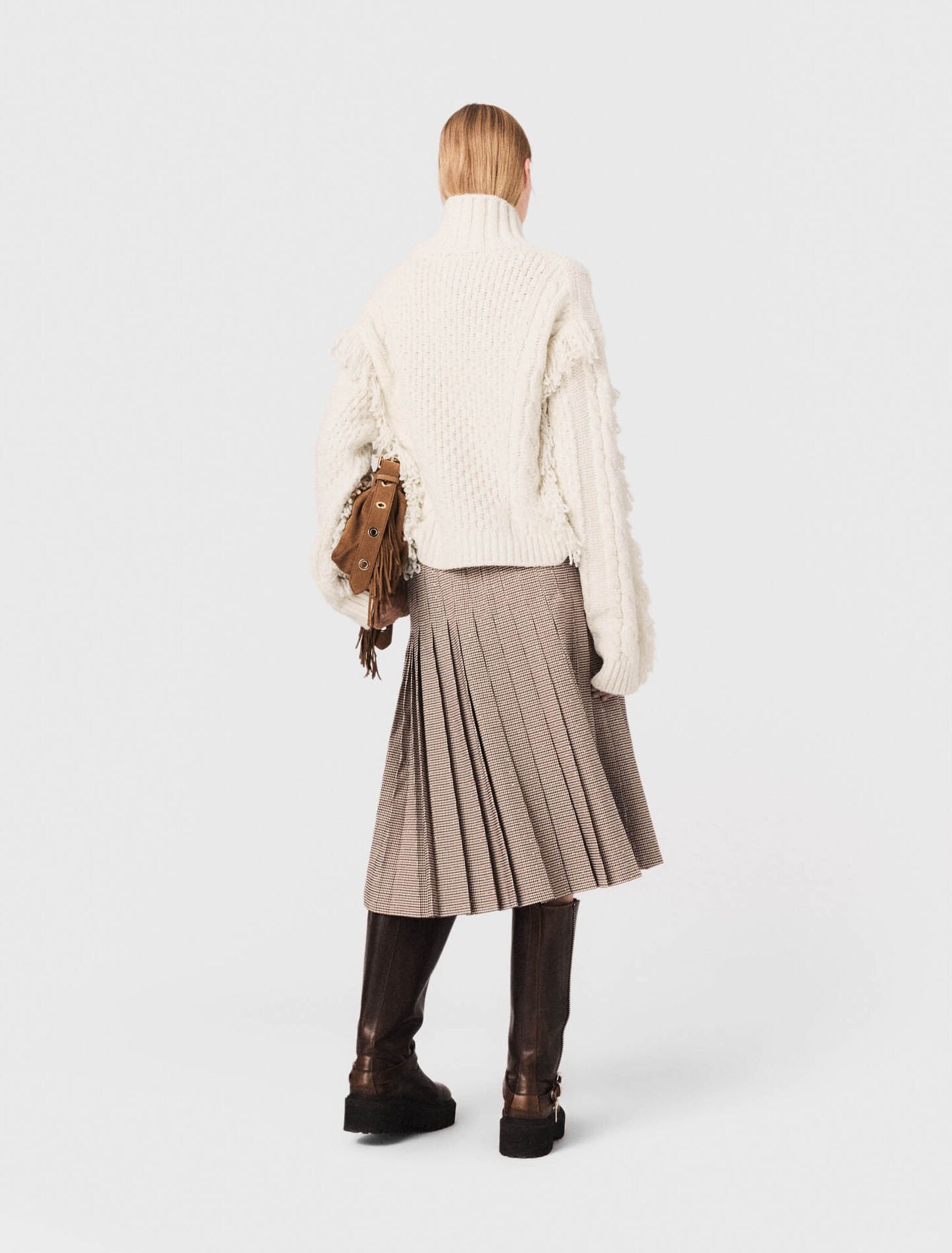 Pleated checked midi skirt Pleated checked midi skirt