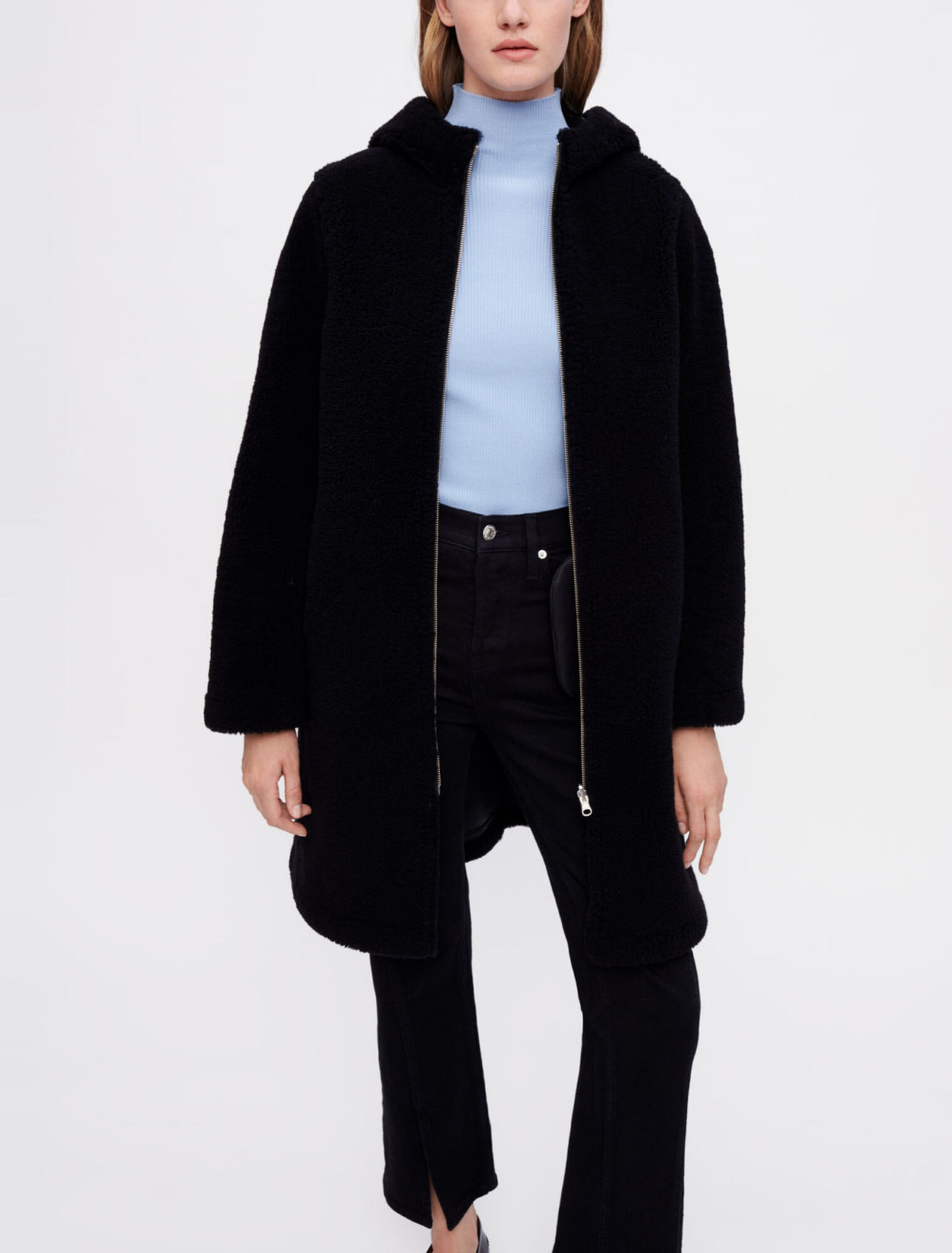 Wool and leather coat
