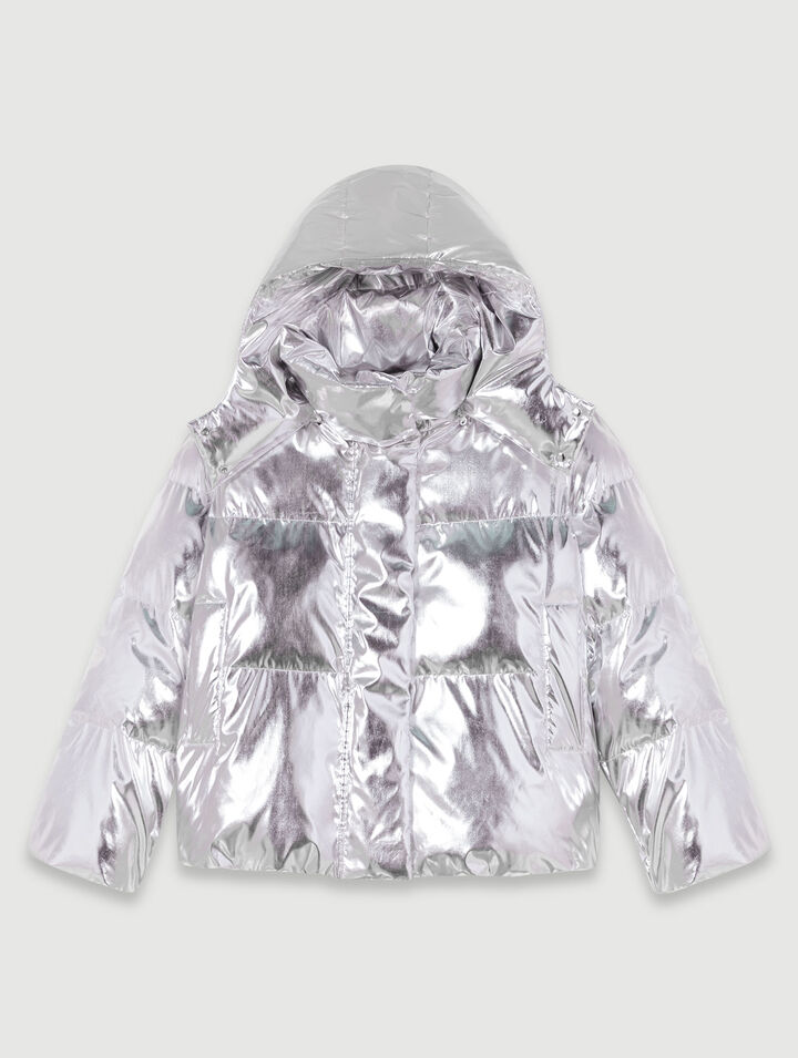 Silver hooded jacket