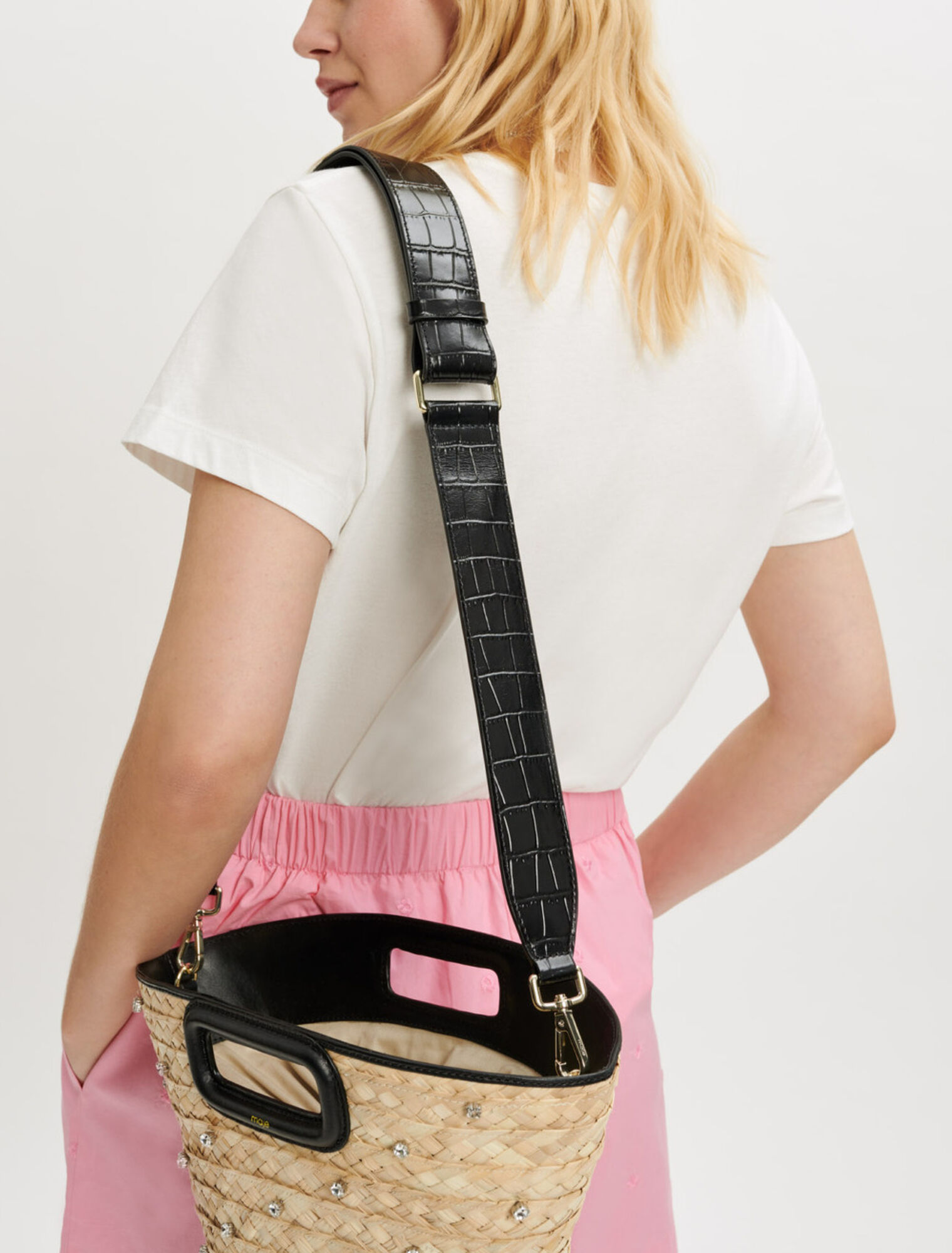 Embroidered poplin shorts