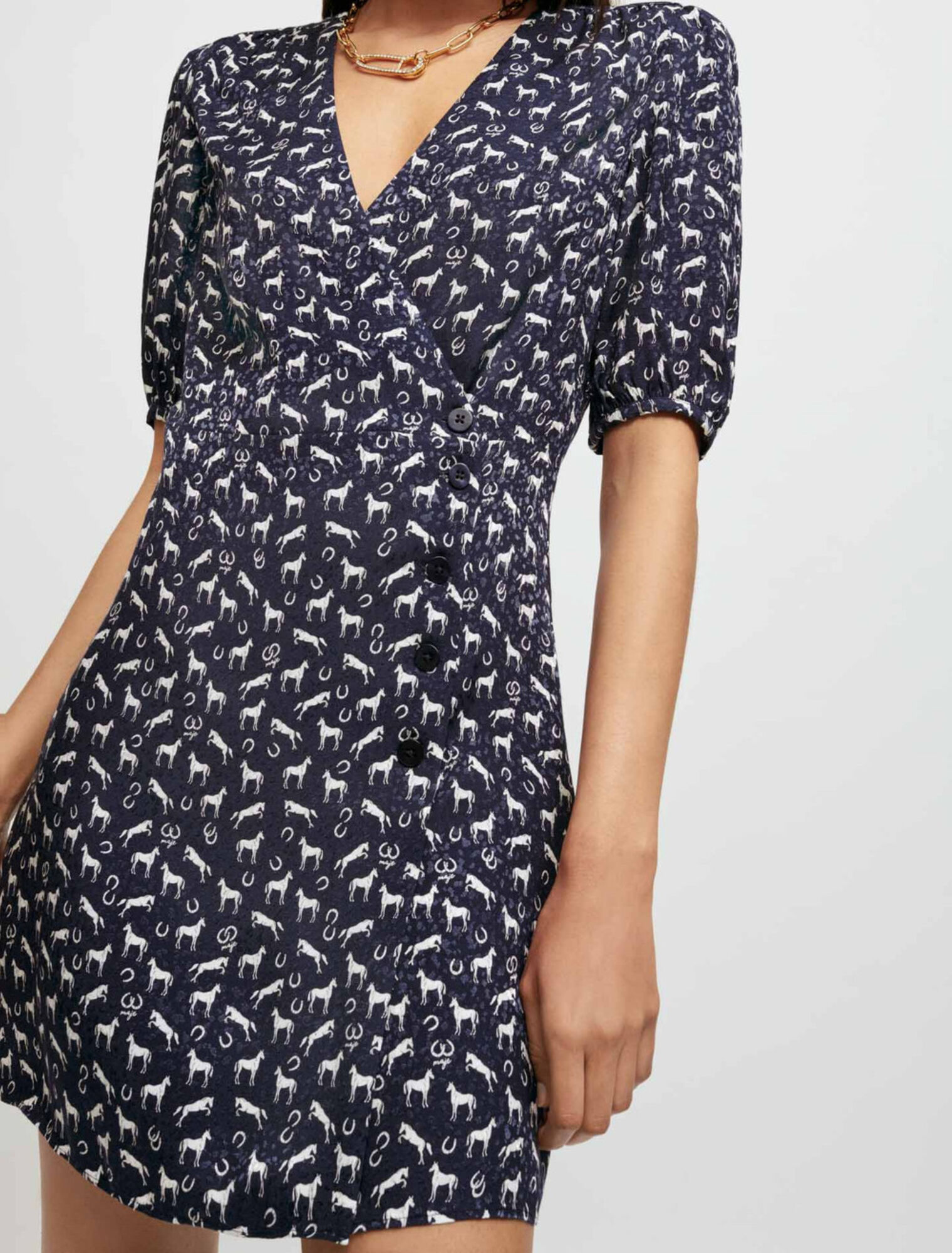 Horse print jacquard dress