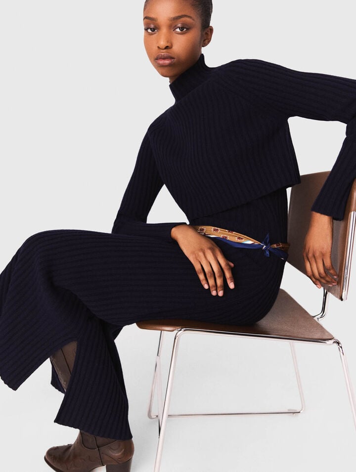 Knit dress with removable jumper