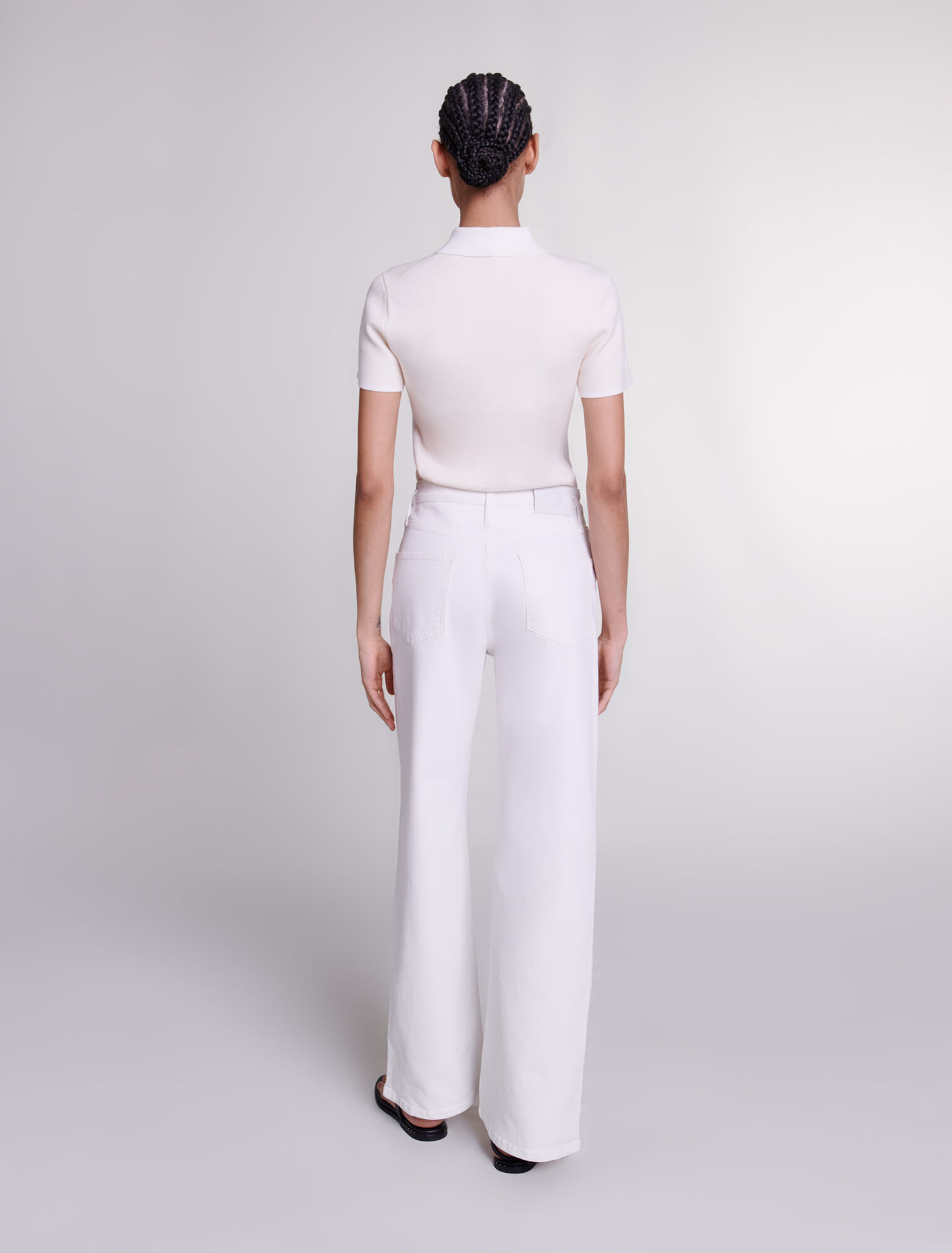 Polo collar knit top