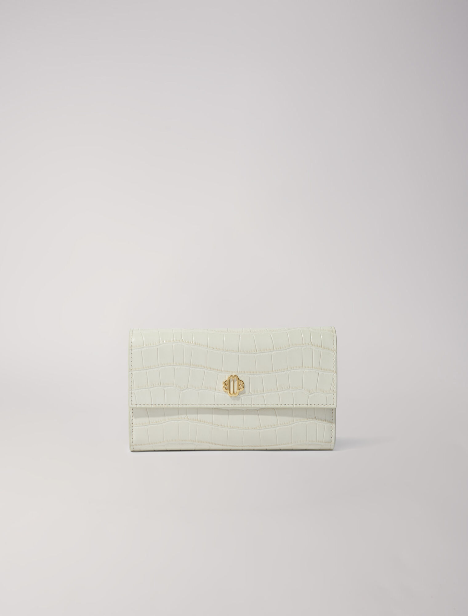 Croc-effect embossed leather bag