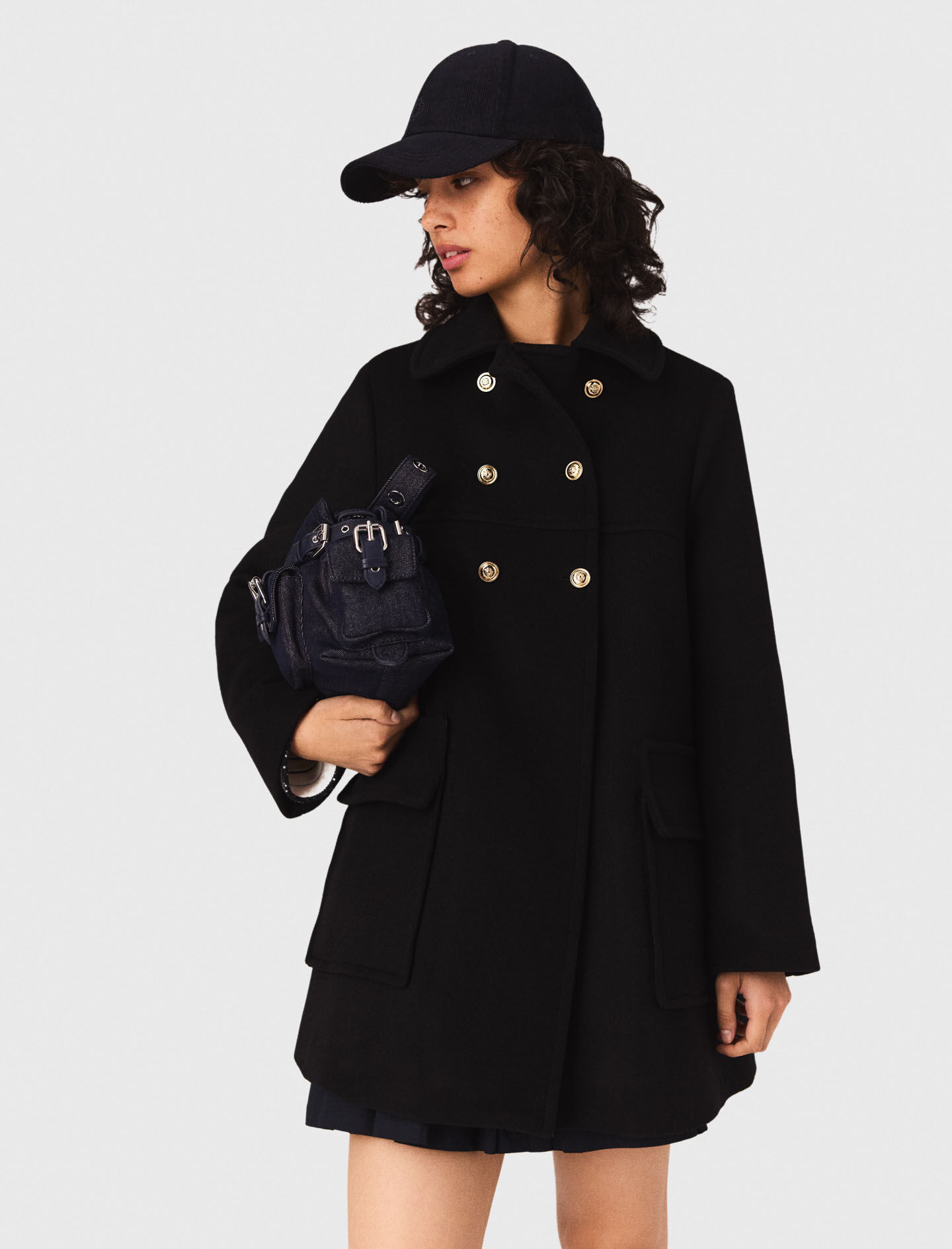 Wool blend coat Black / Gray For Women | Maje