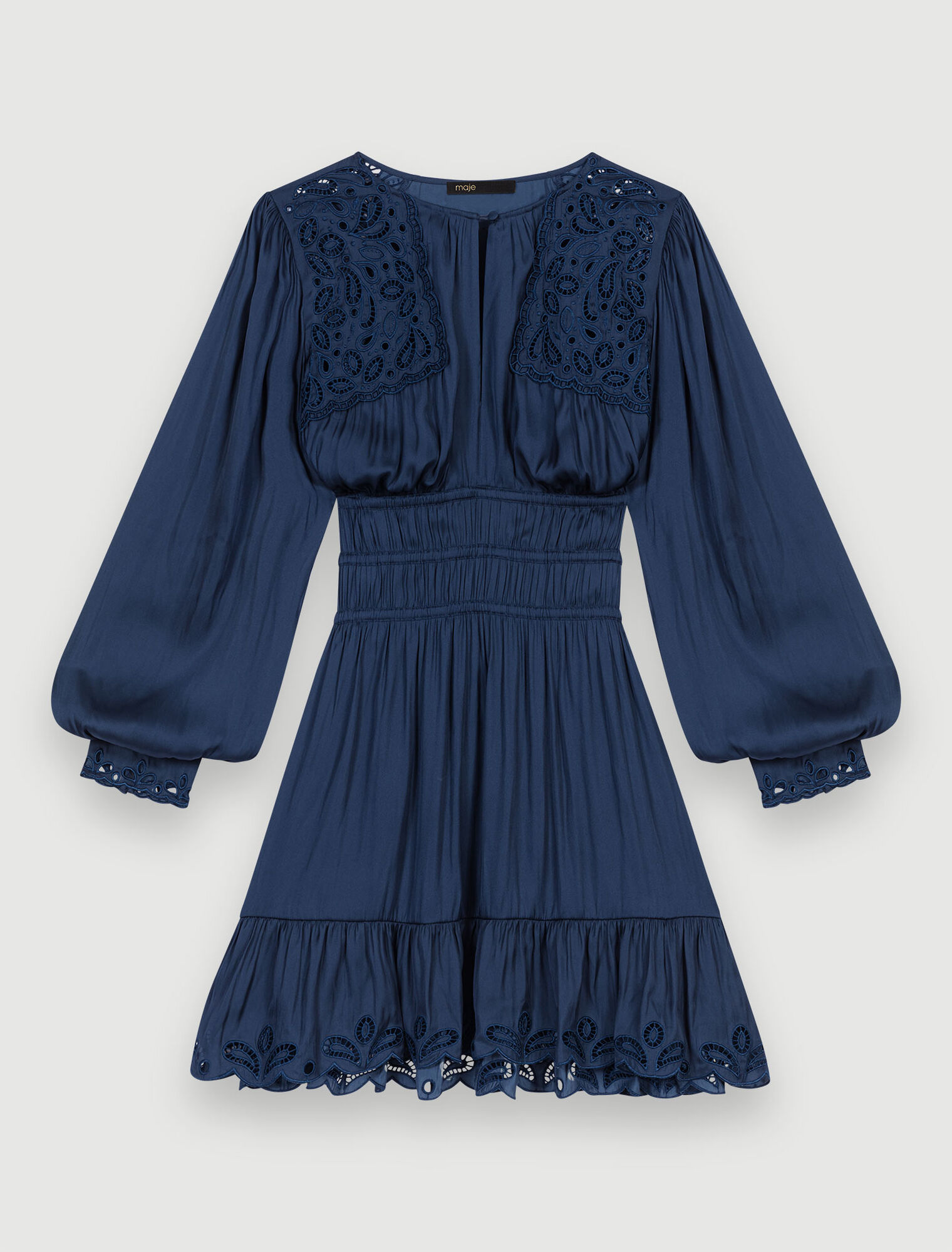 Embroidered smocked dress