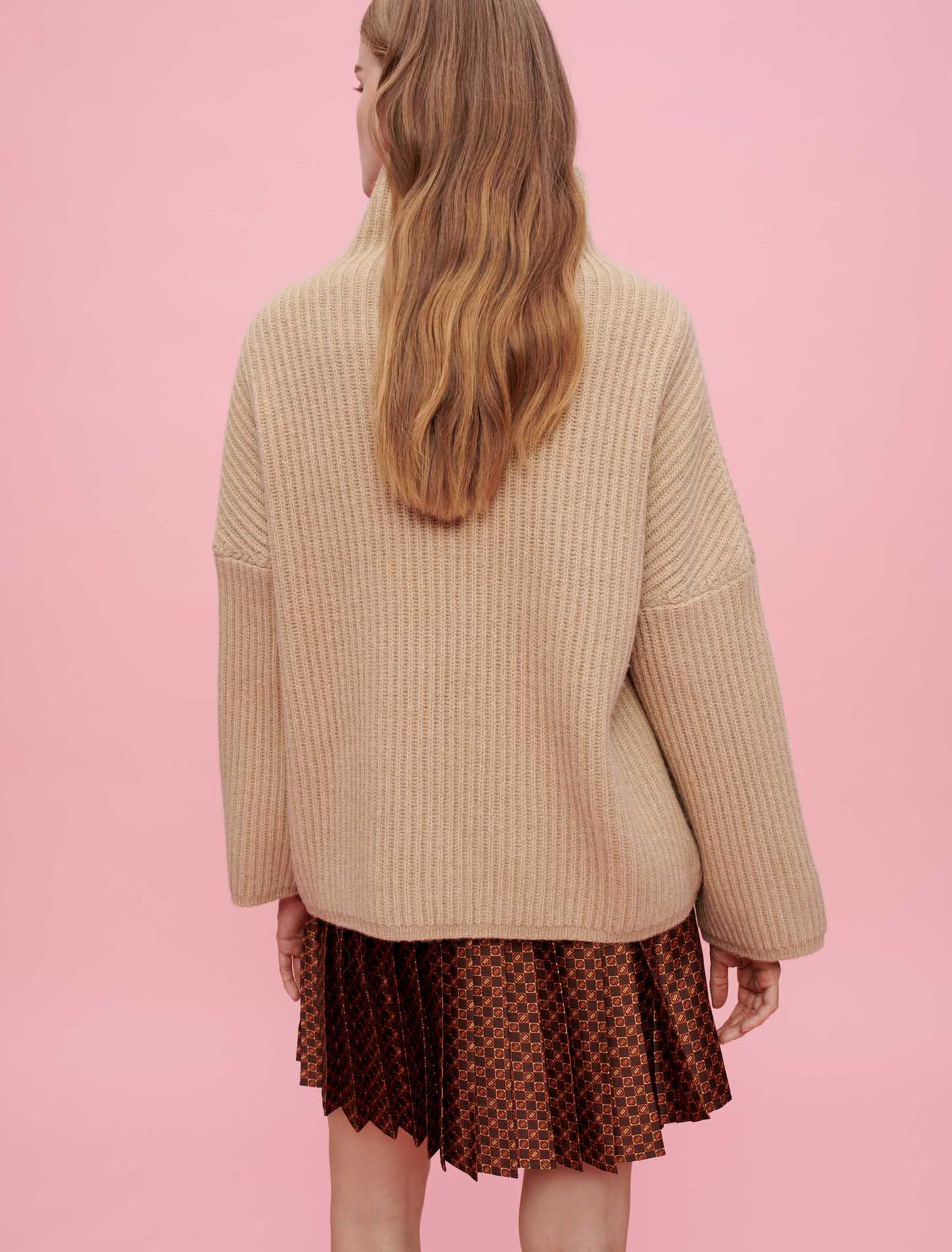 Oversized alpaca turtleneck pullover