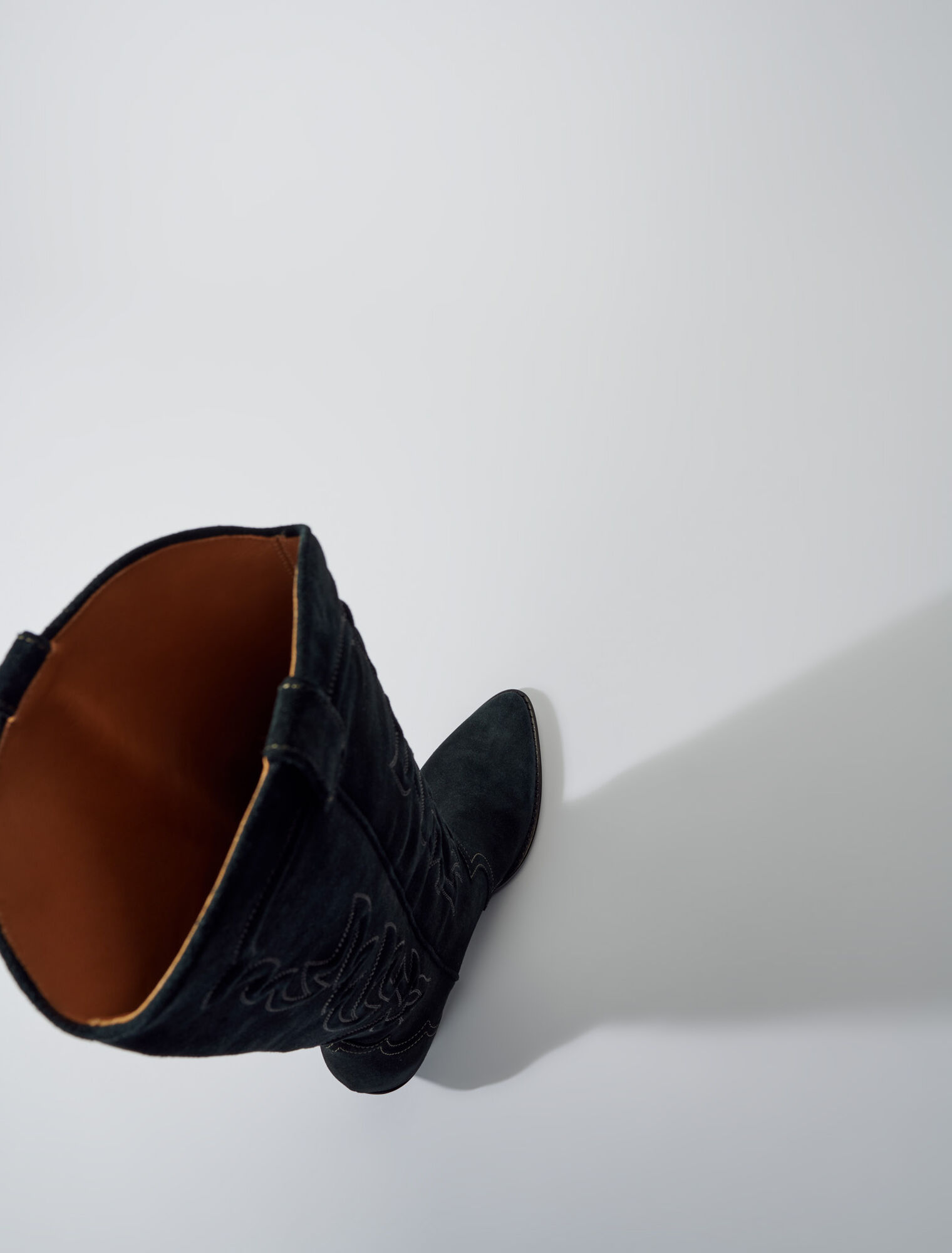 Suede cowboy boots
