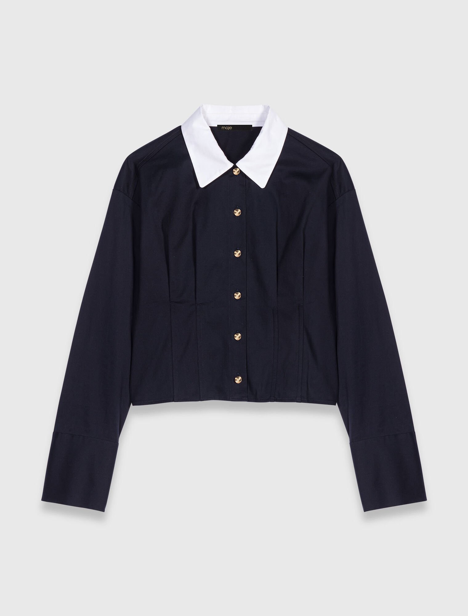 Cropped poplin shirt