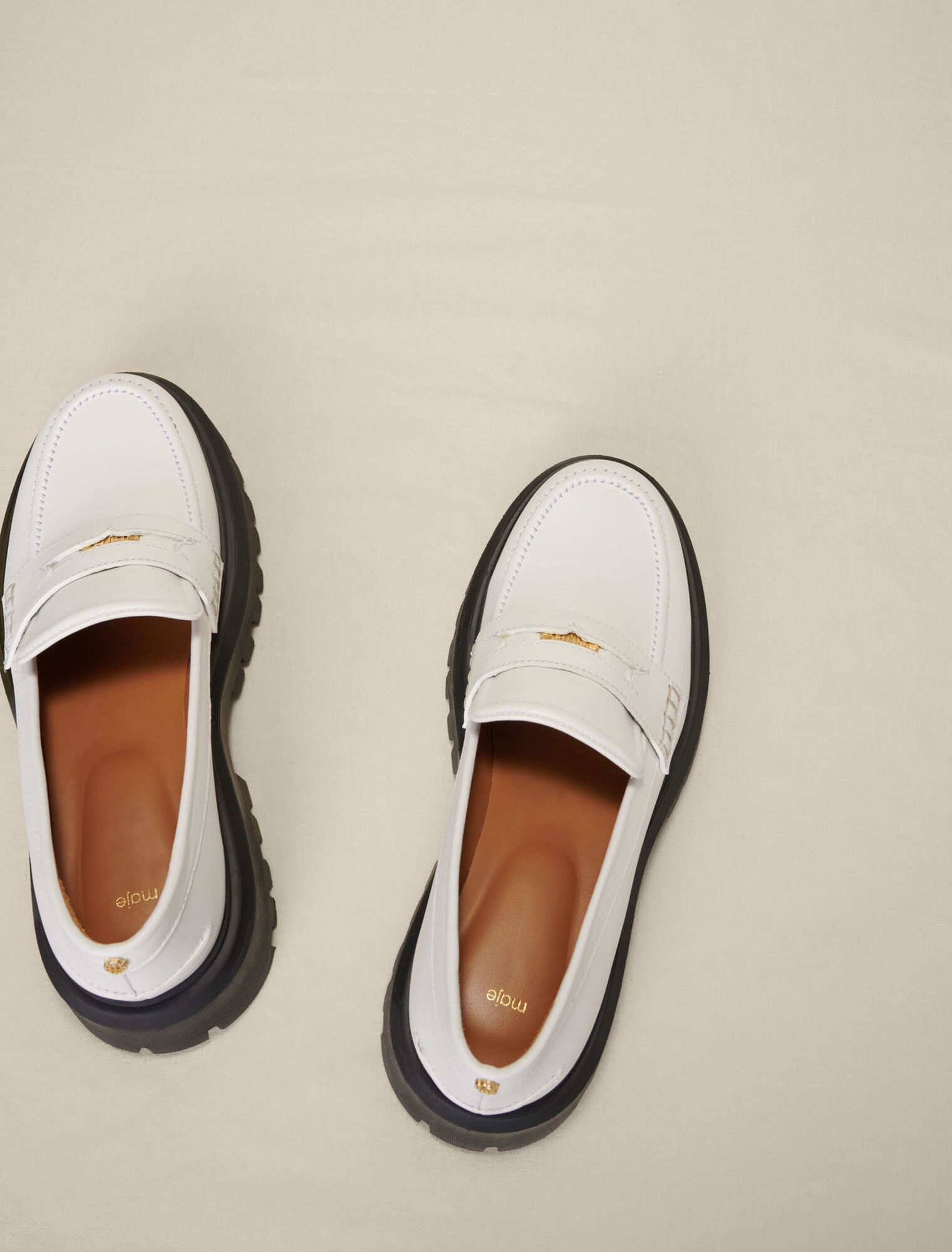 Leather platform loafers