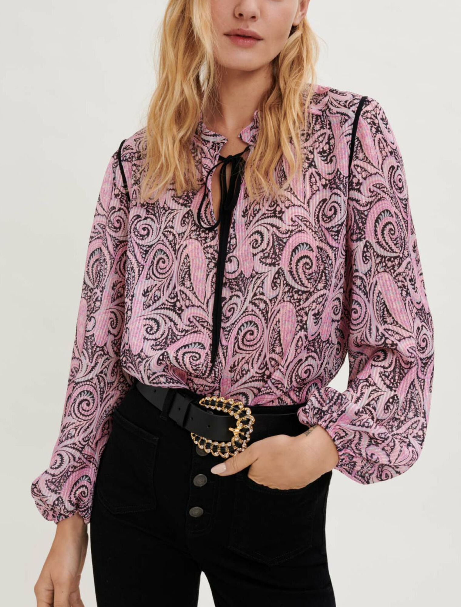 Paisley-print floaty top 