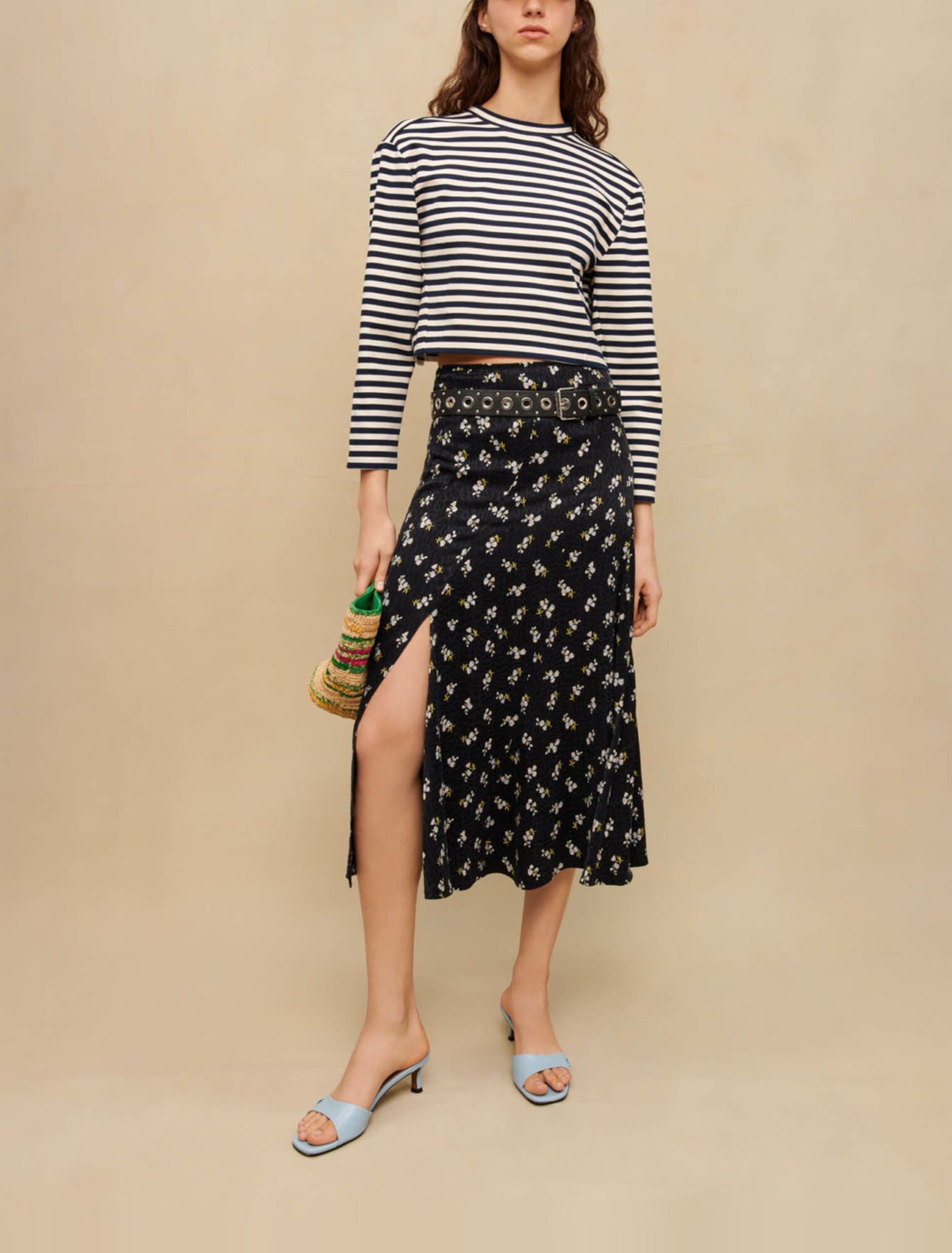 Floral printed long skirt