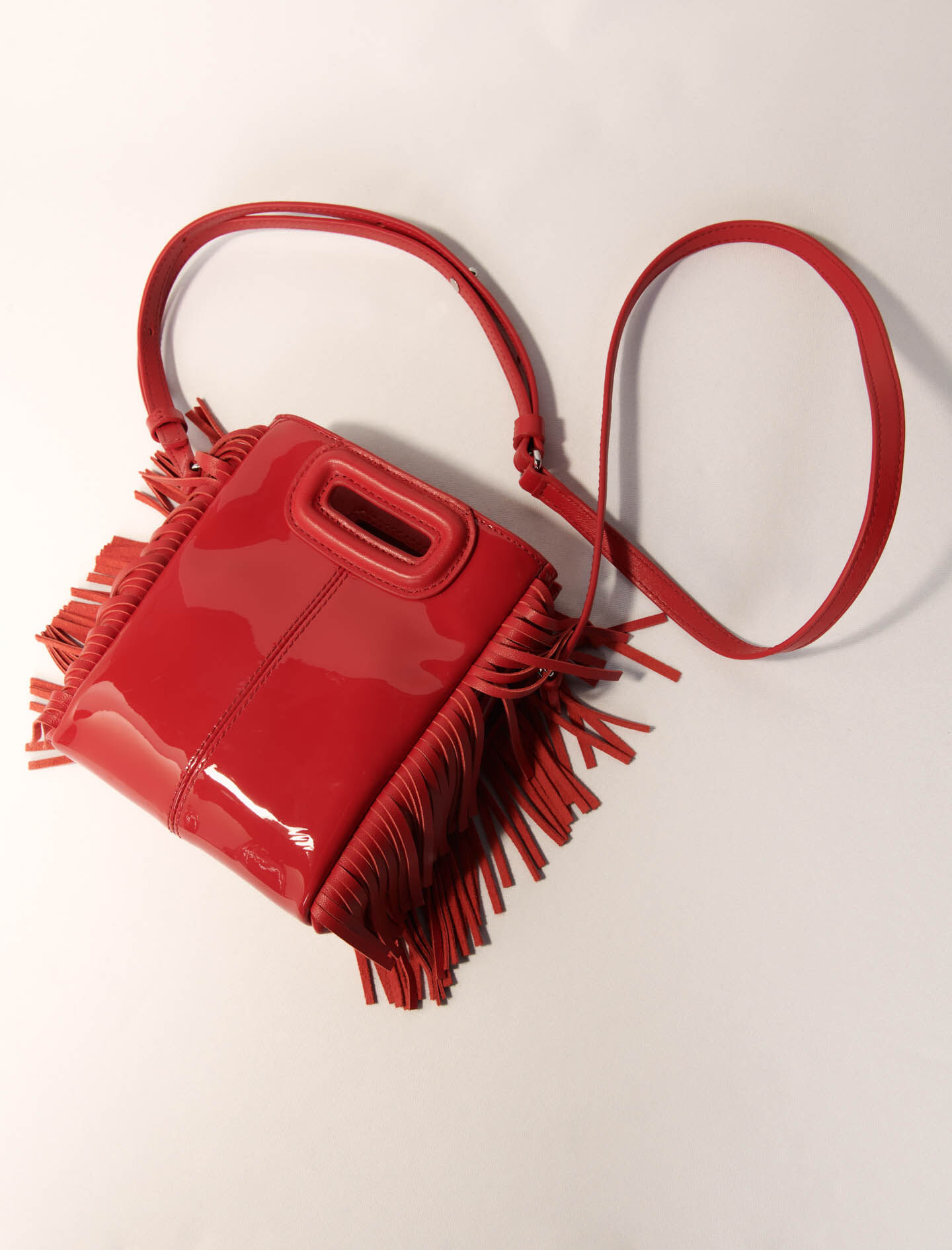 Patent leather M Mini bag Red For Women | Maje