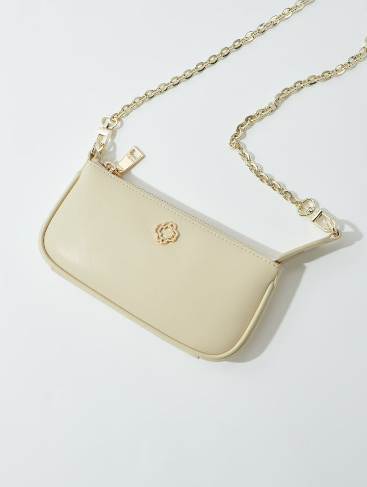 Small leather clutch bag