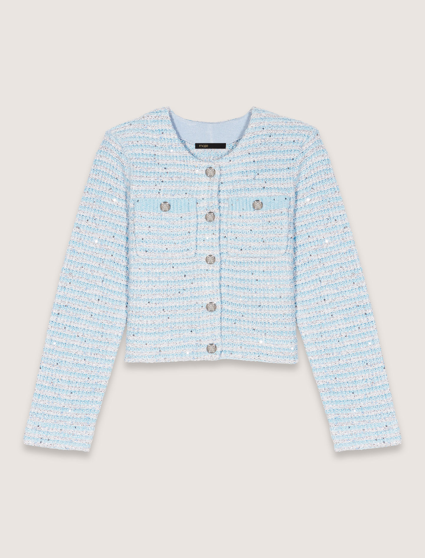 Sequinned cardigan Blue For Women | Maje Sequinned cardigan Blue For Women | Maje