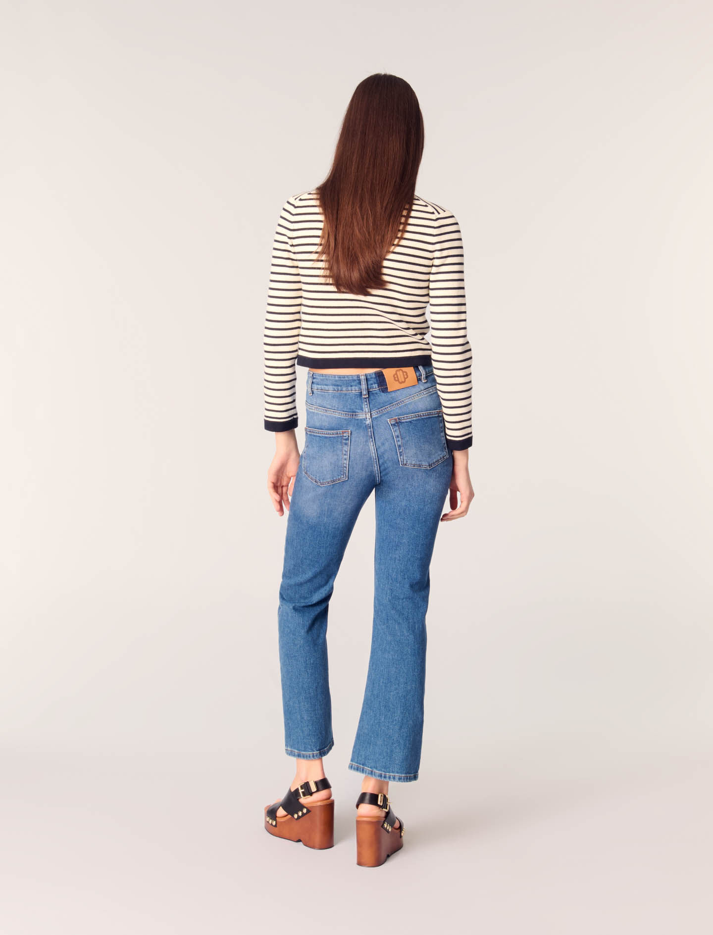 Cropped rib knit cardigan Blue For Women | Maje