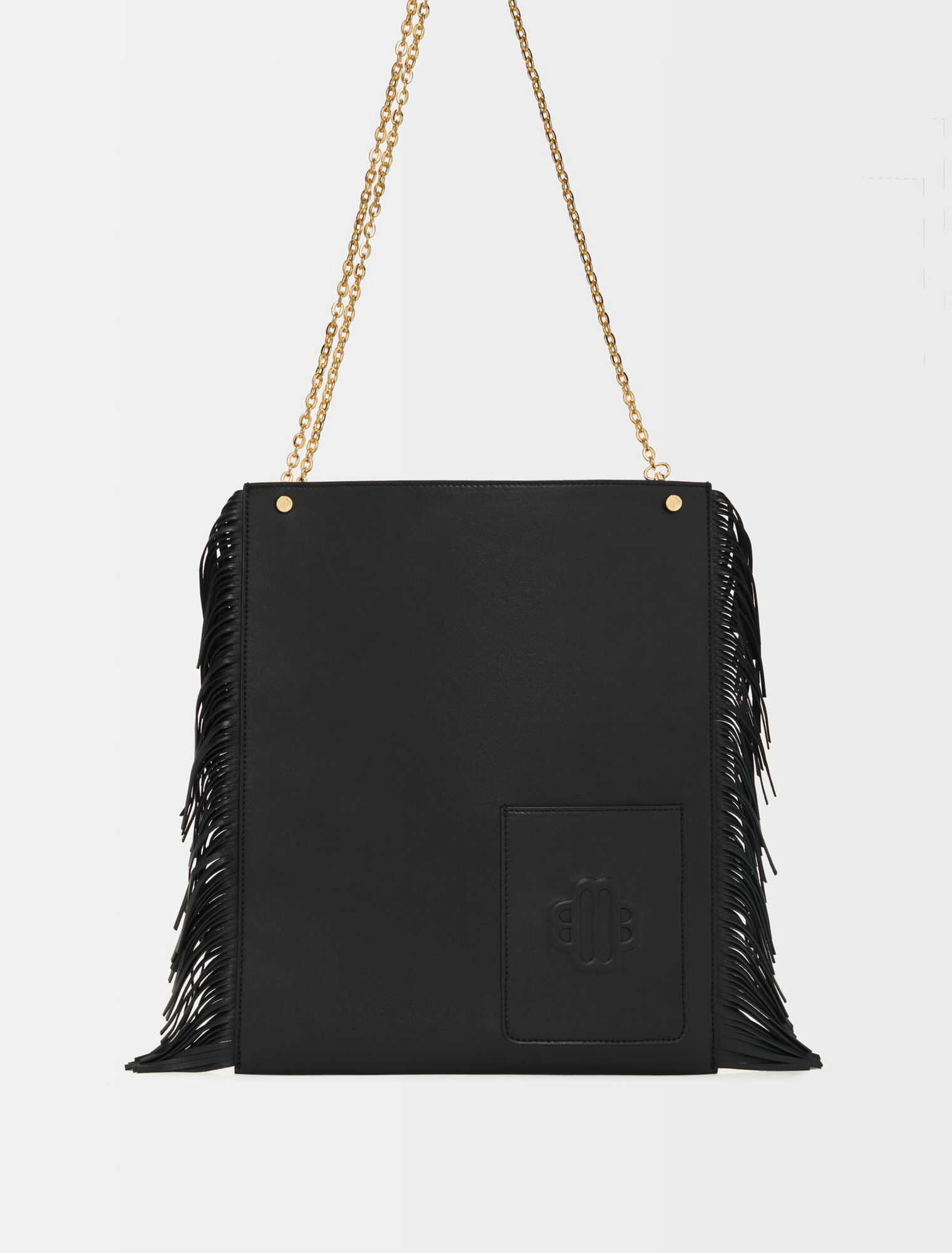 Clover fringed leather bag