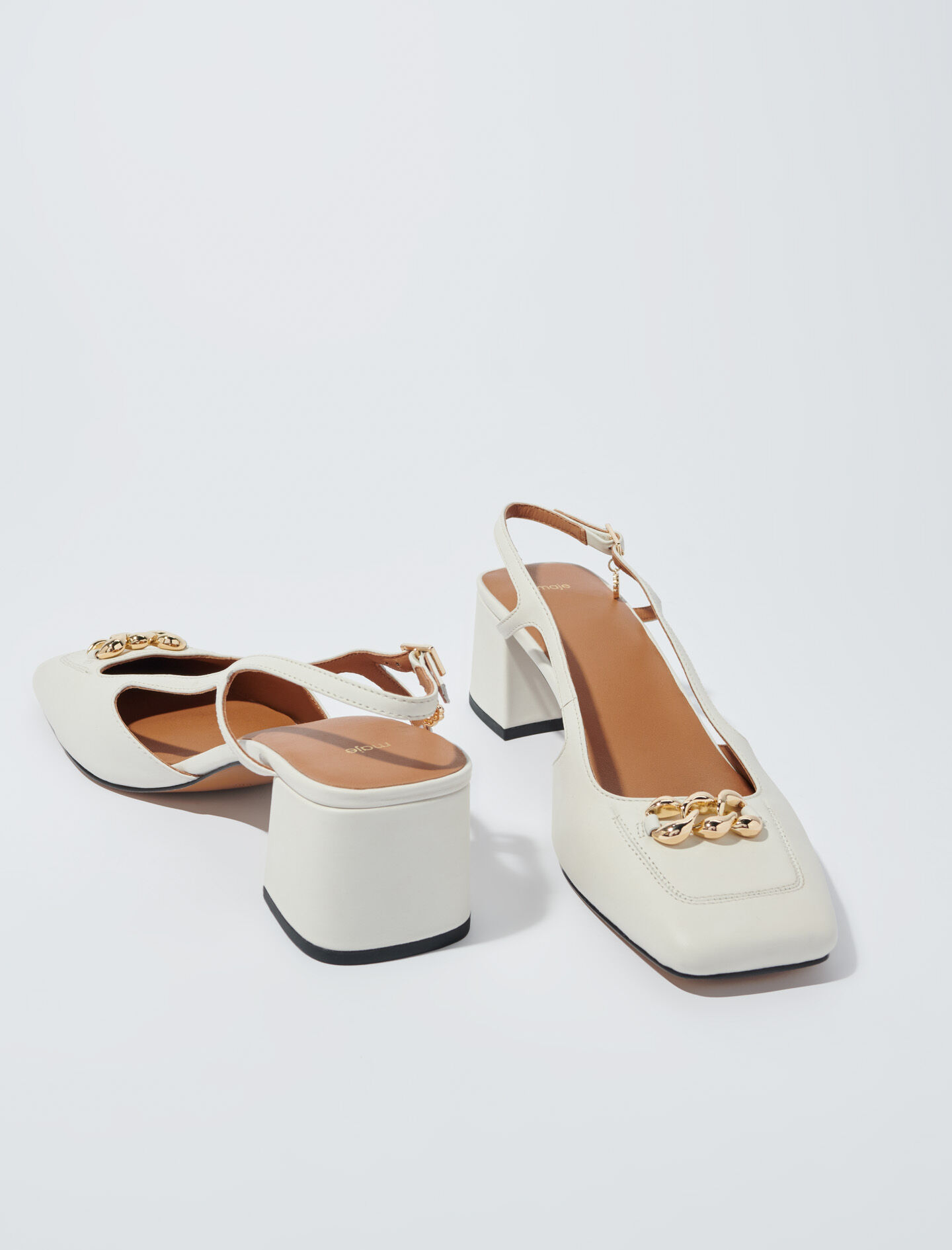 Square-toe leather pumps Square-toe leather pumps