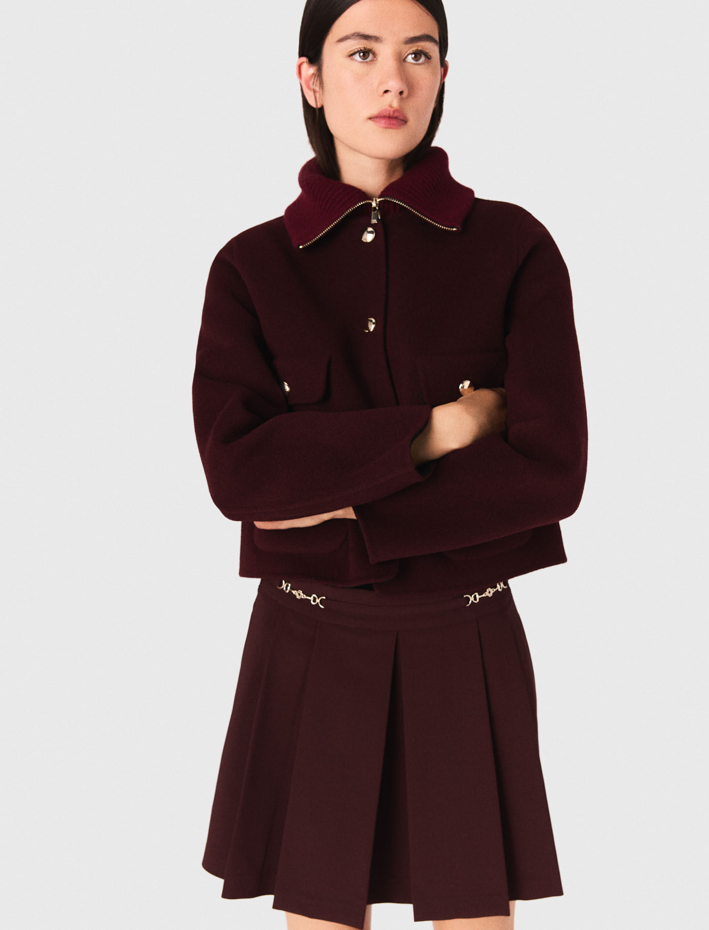Reversible double-faced jacket Red For Women | Maje