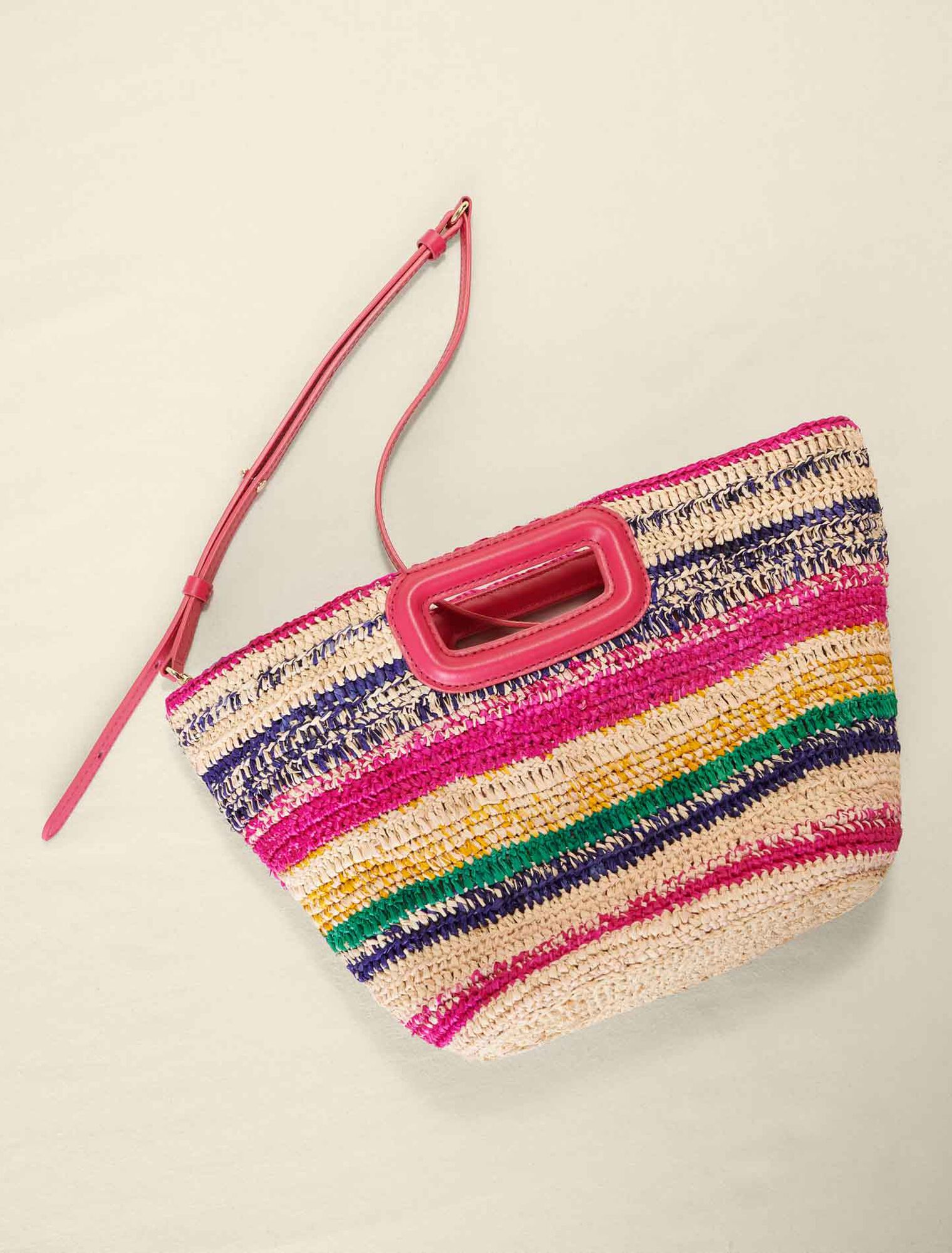 Mini striped raffia basket