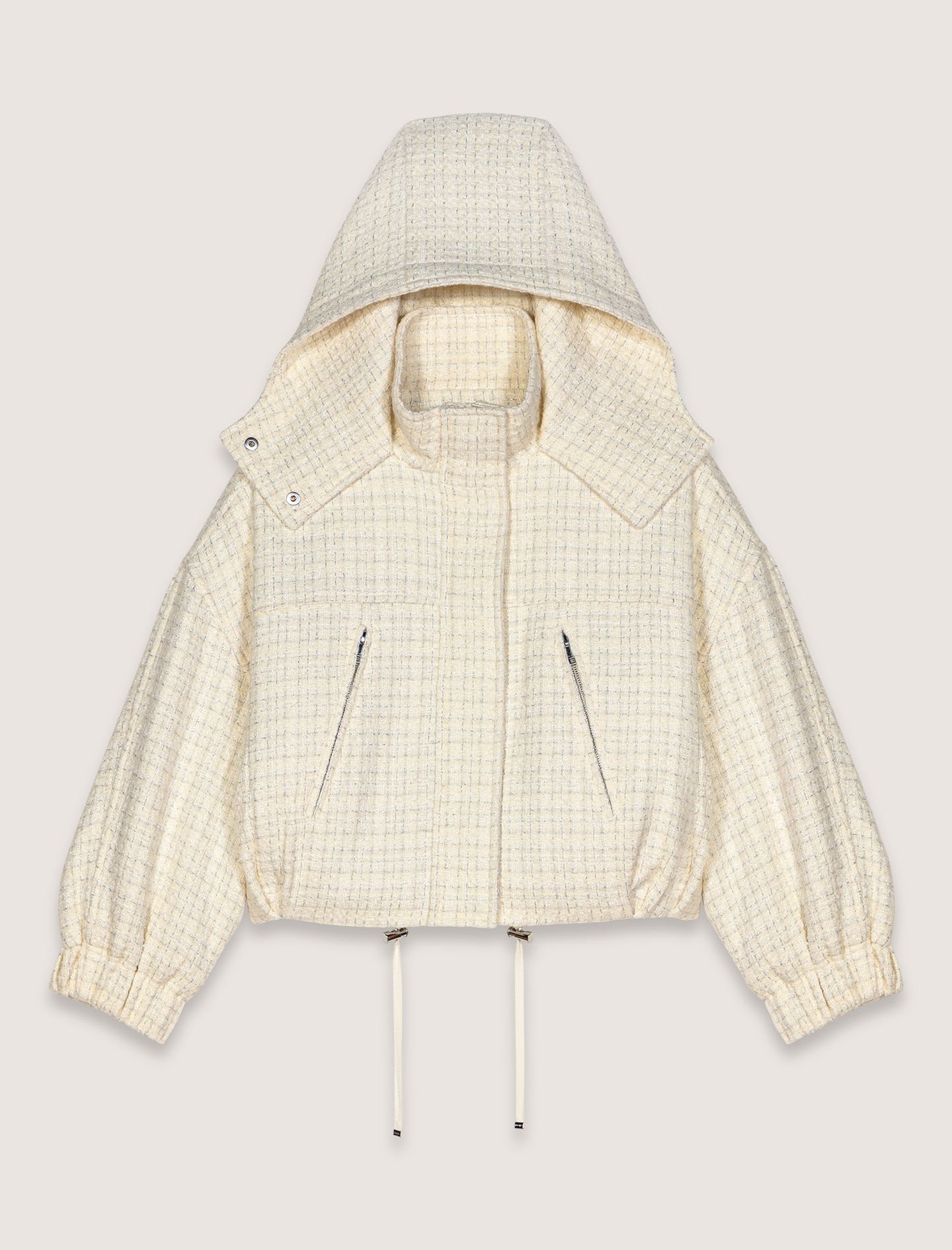 ジャケット・アウター mideal spring tweed over jacket Tweed down jacket White For Women | Maje